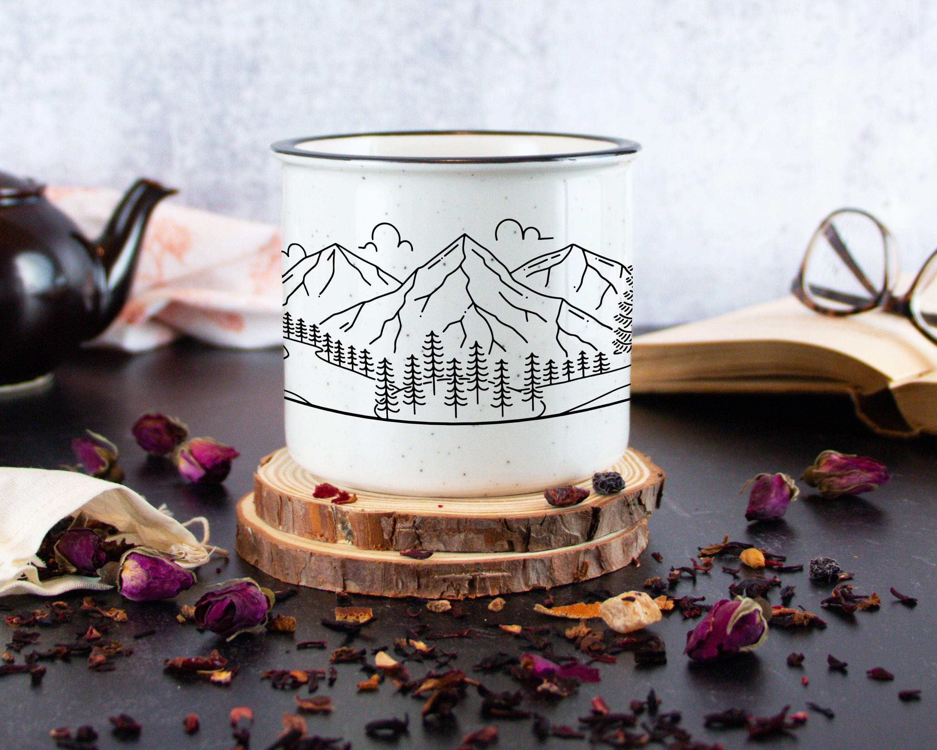 Bride & Groom Mountain Wedding Ceramic Camp Mug - Couple 1 Ceramic Camp Mug - Modish Outdoors