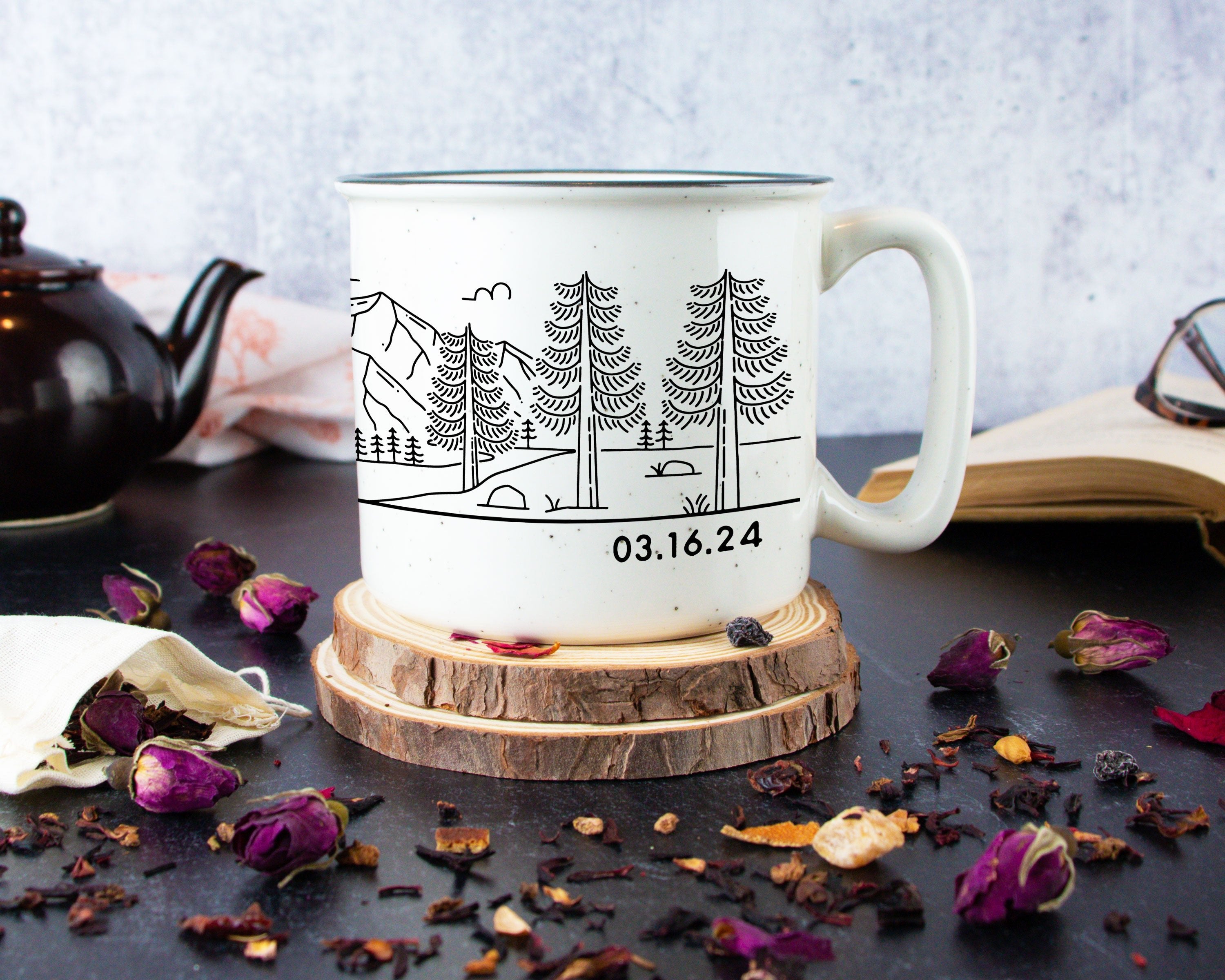 Bride & Groom Mountain Wedding Ceramic Camp Mug - Couple 1 Ceramic Camp Mug - Modish Outdoors