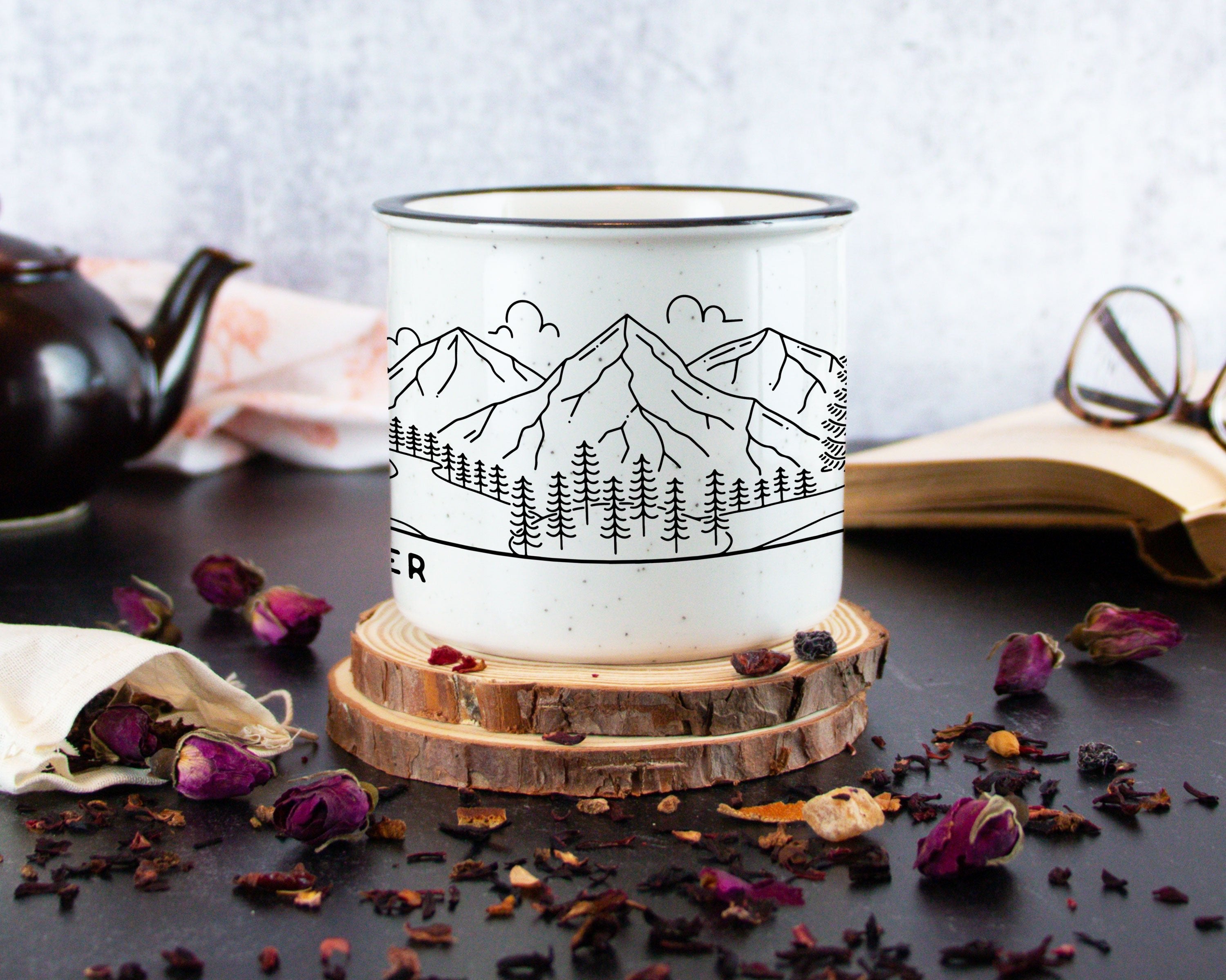 Bride & Groom Mountain Wedding Ceramic Camp Mug - Couple 2 Ceramic Camp Mug - Modish Outdoors