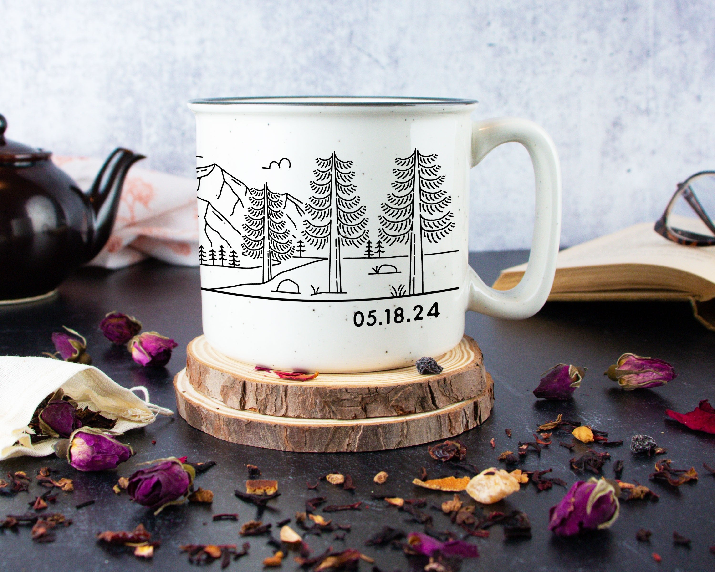 Bride & Groom Mountain Wedding Ceramic Camp Mug - Couple 2 Ceramic Camp Mug - Modish Outdoors
