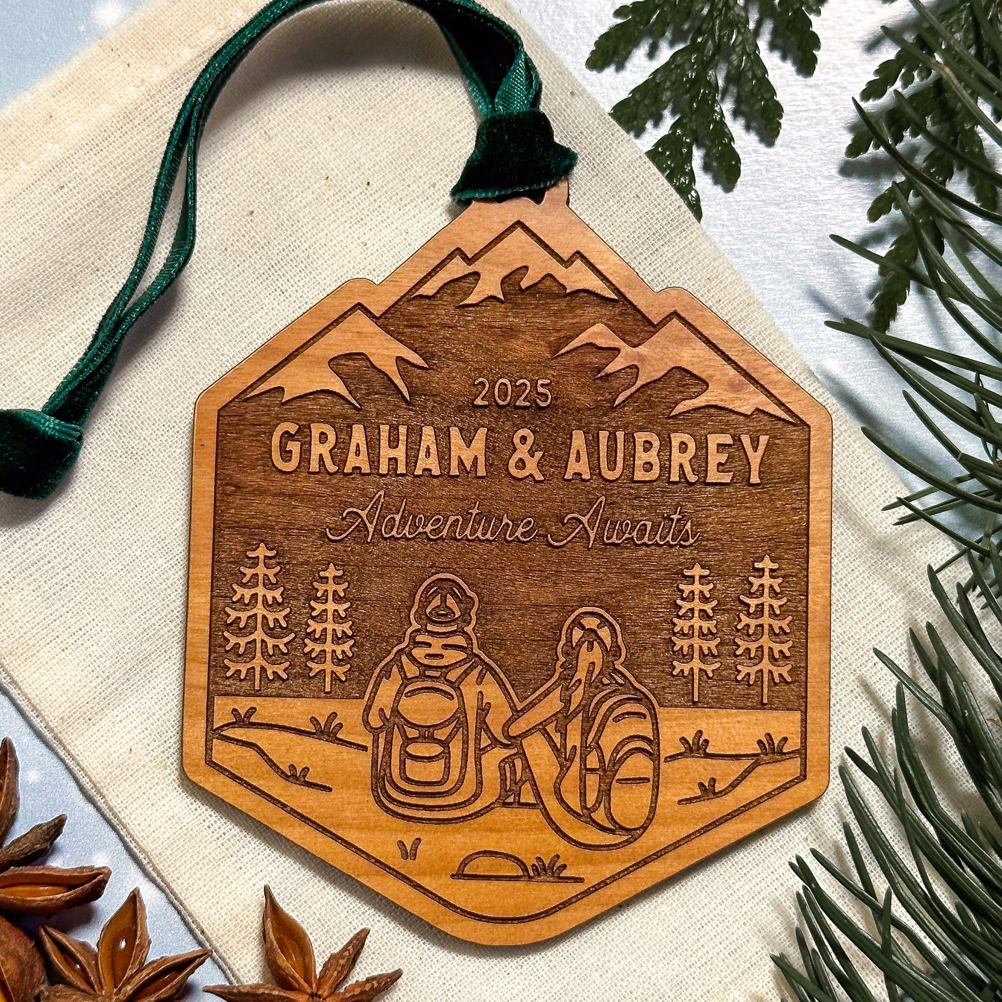 Hiking Couple Wood Ornament Ornaments - Modish Outdoors