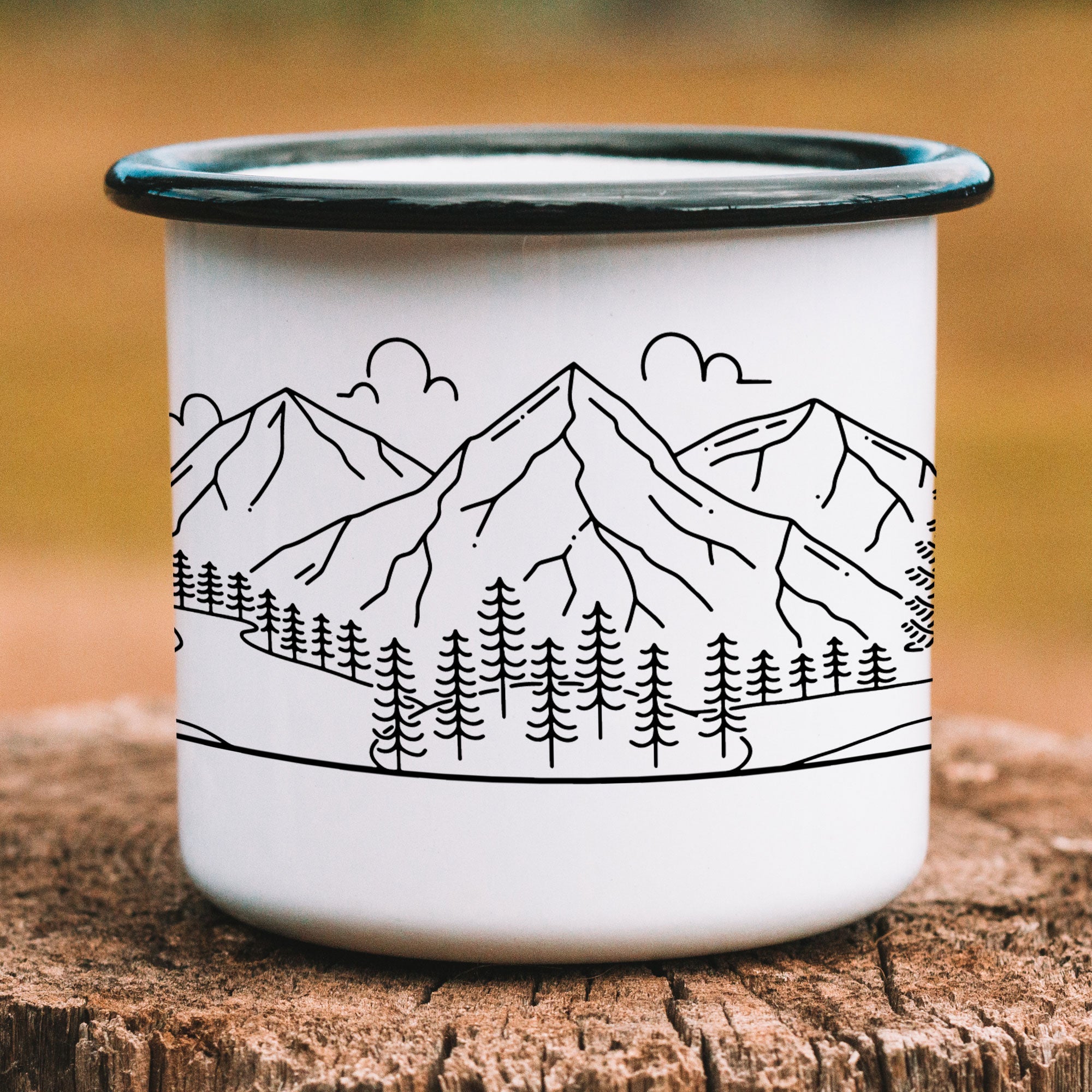 Mountain Bride & Groom Enamel Mug - Couple 5