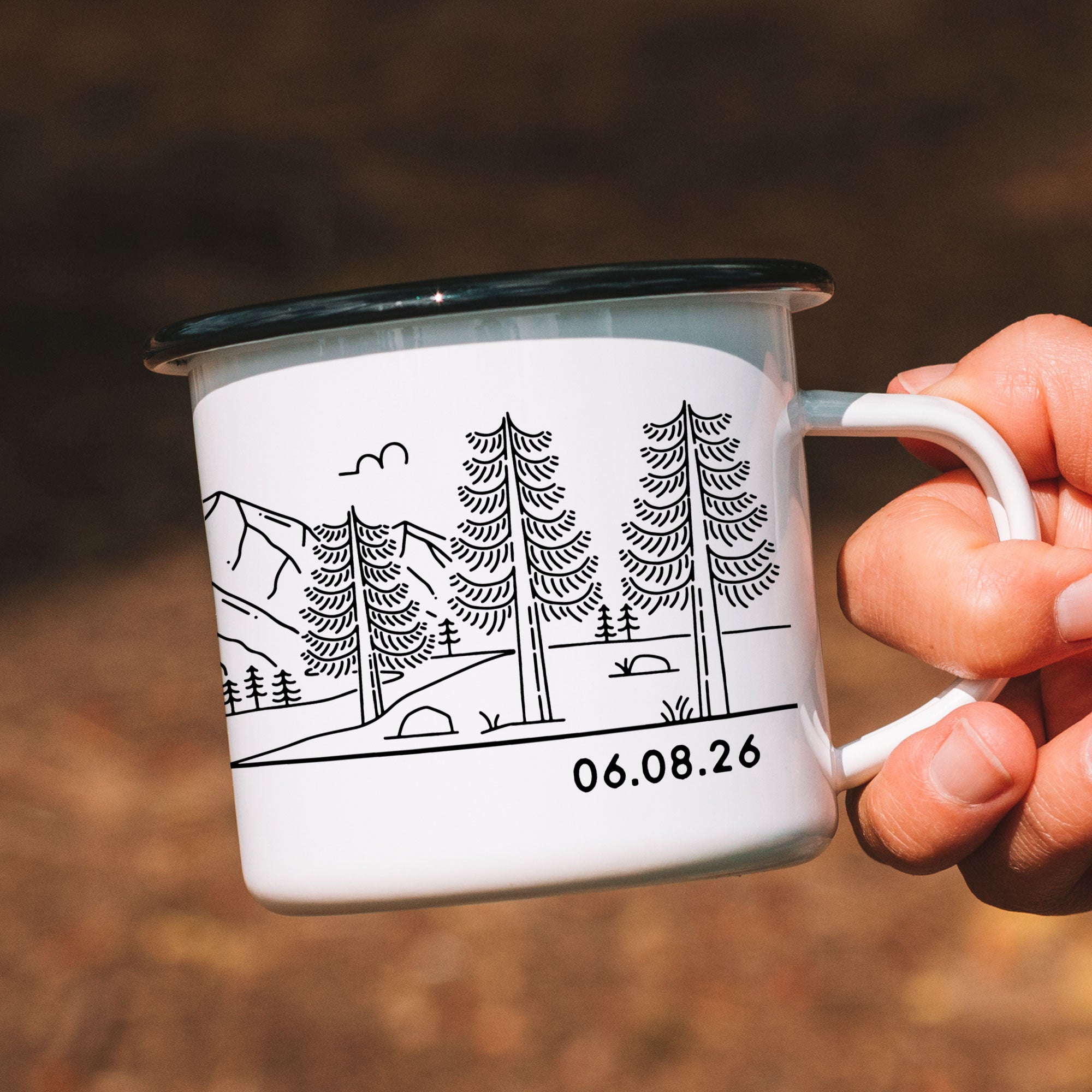 Mountain Bride & Groom Enamel Mug - Couple 5
