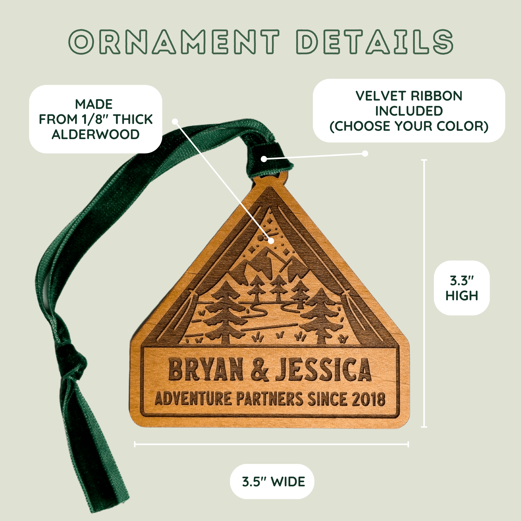 Adventure Partners Tent Camping Wood Ornament Ornaments - Modish Outdoors