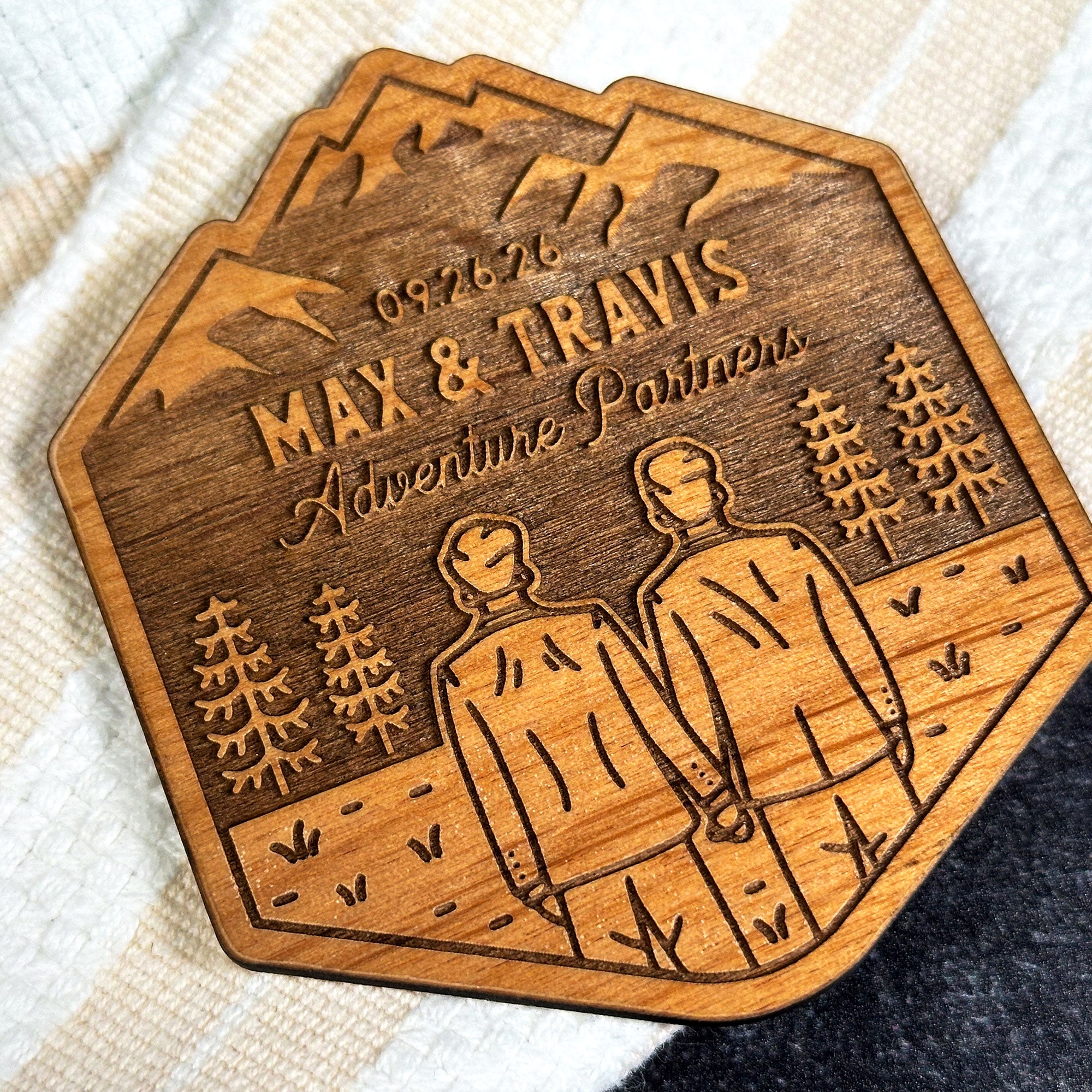 Mountain Groom & Groom Wood Magnet Magnets - Modish Outdoors