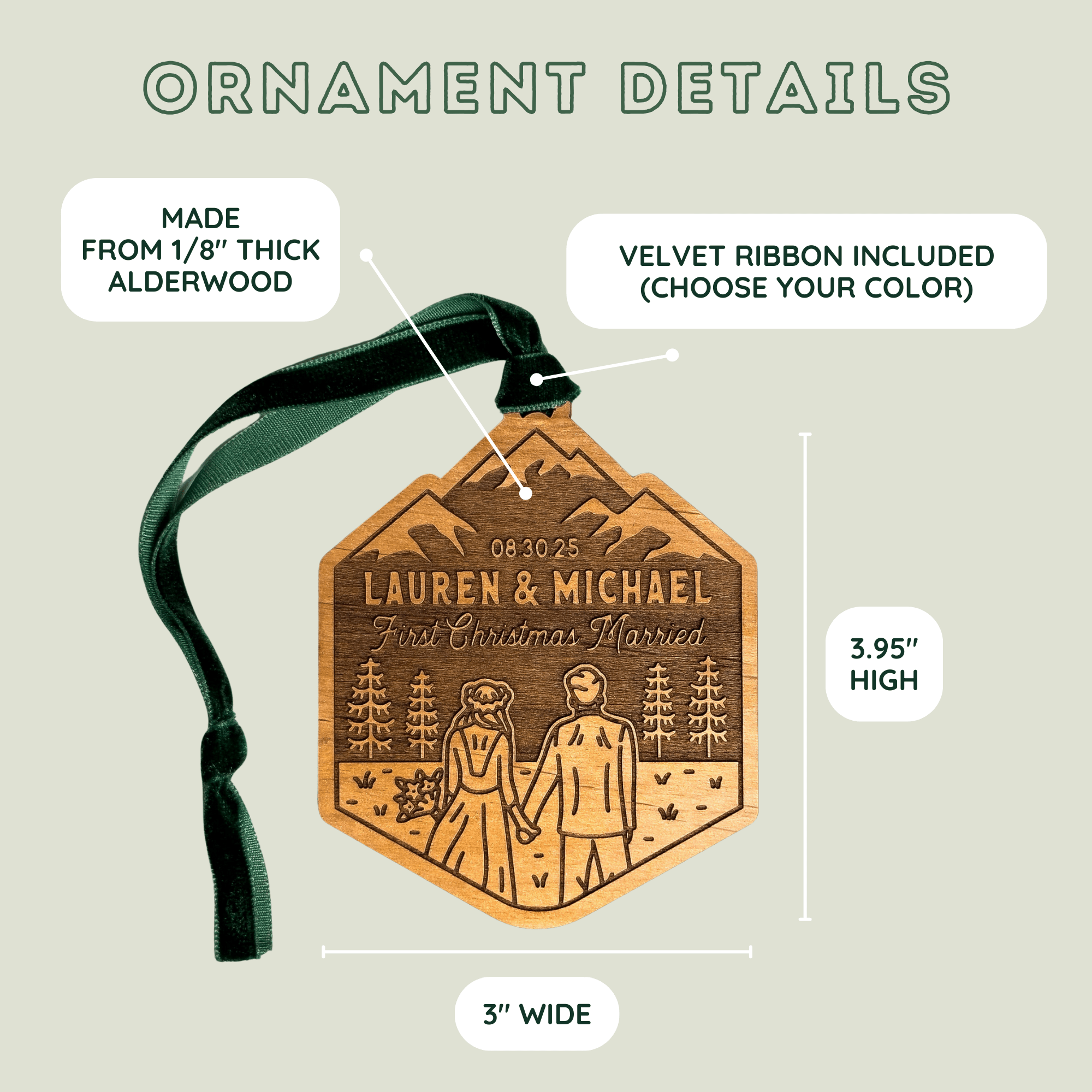 First Christmas Married Wood Ornament Ornaments - Modish Outdoors