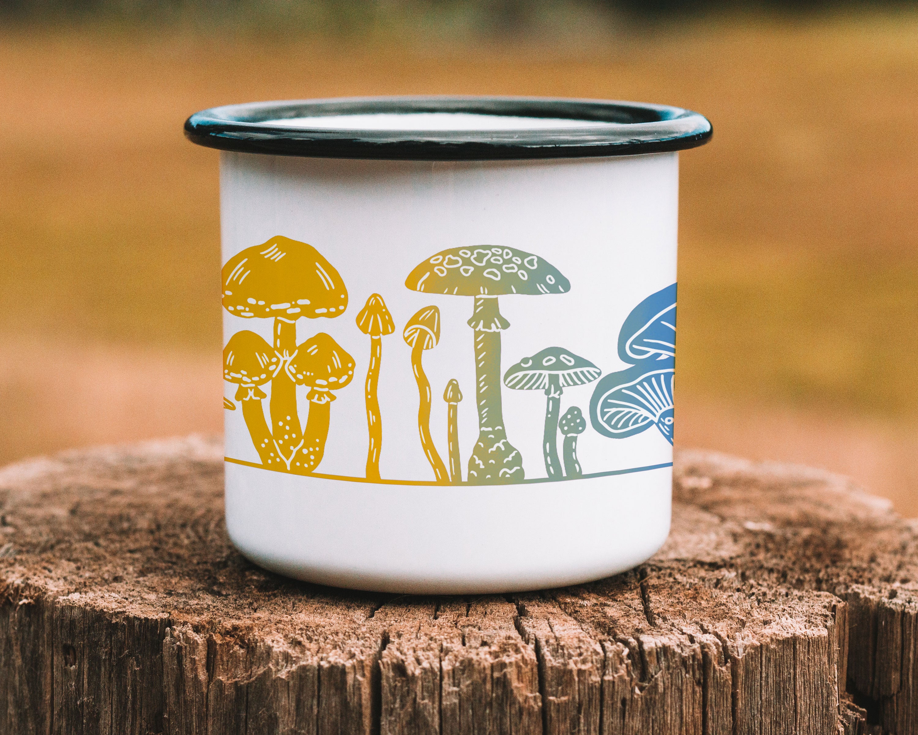 Rainbow Mushrooms Personalized Camp Mug Personalized Camp Mug - Modish Outdoors