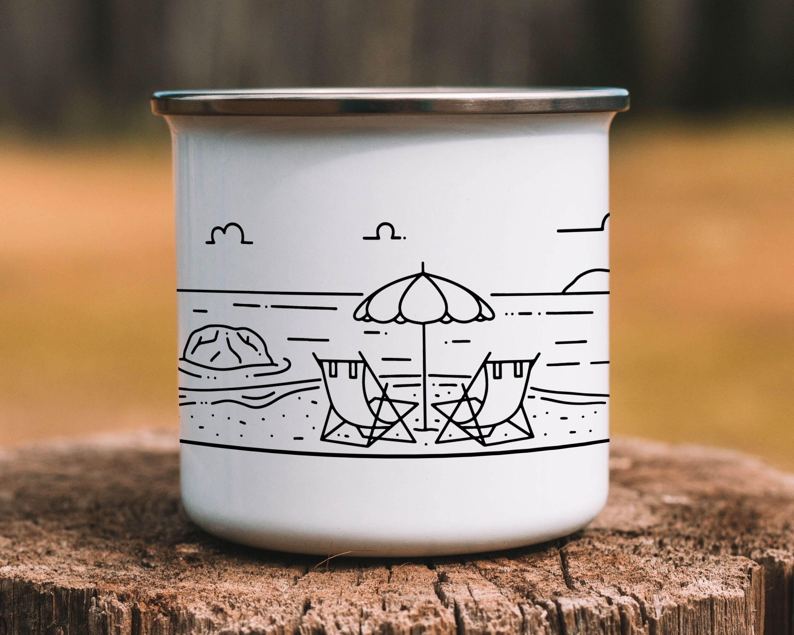 Casual Ocean Wedding Personalized Camp Mug