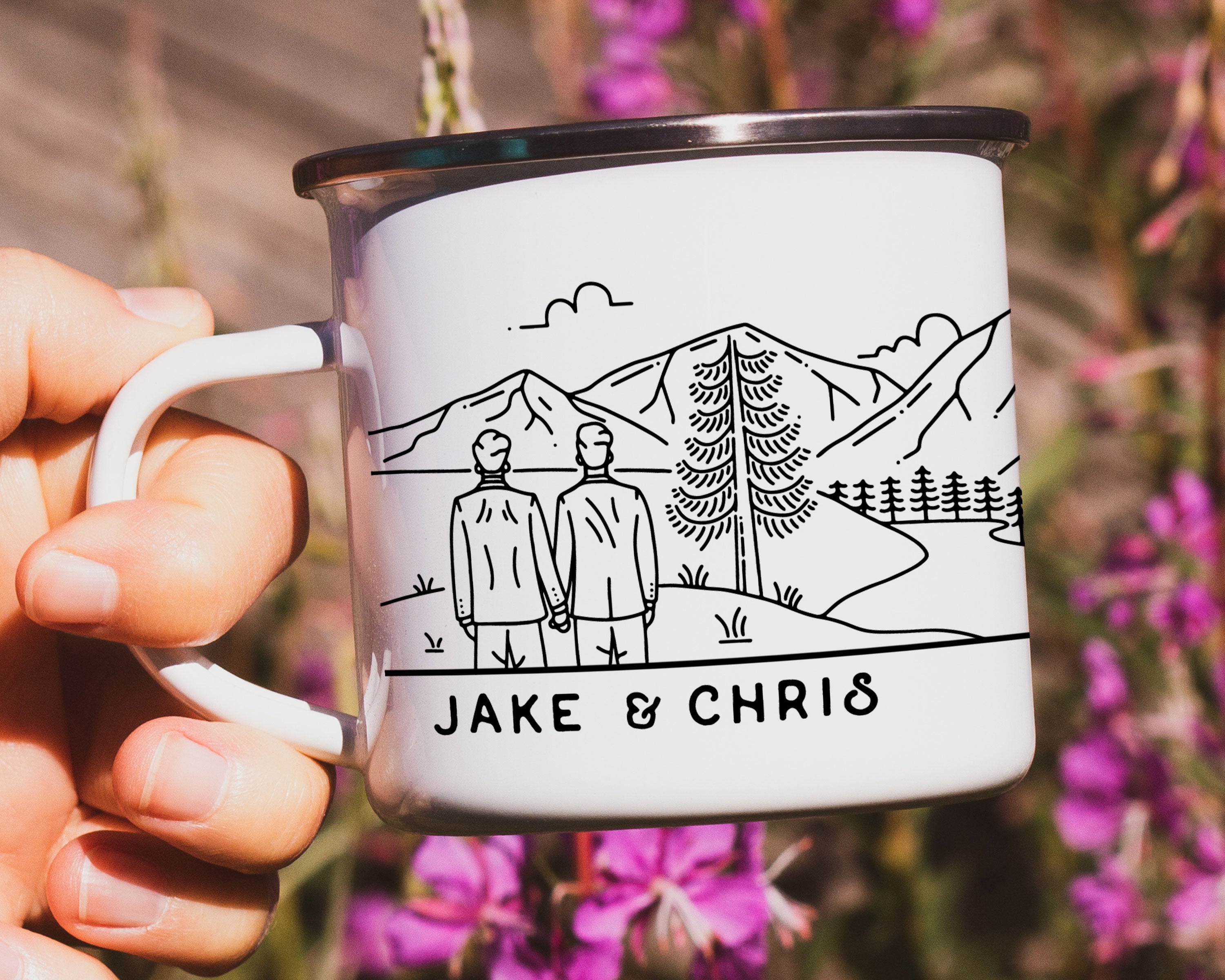 Gay Mountain Wedding Personalized Camp Mug