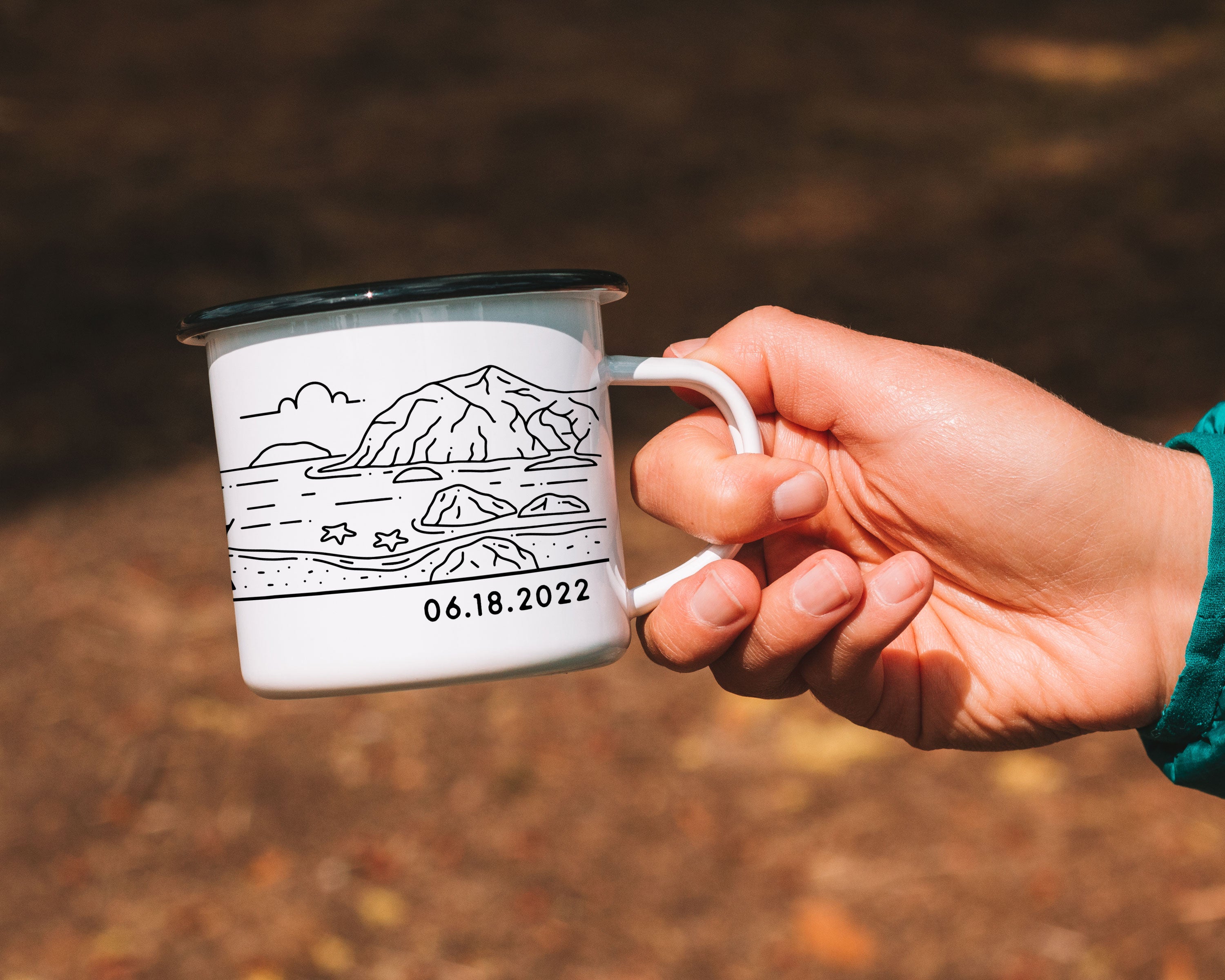 Casual Ocean Wedding Personalized Camp Mug