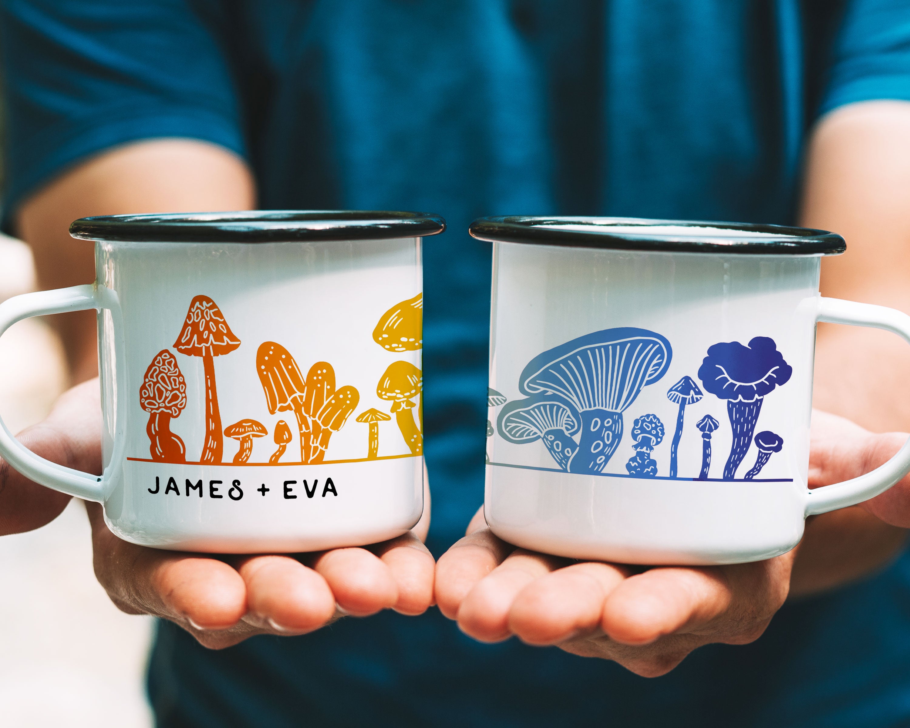 Rainbow Mushrooms Personalized Camp Mug Personalized Camp Mug - Modish Outdoors