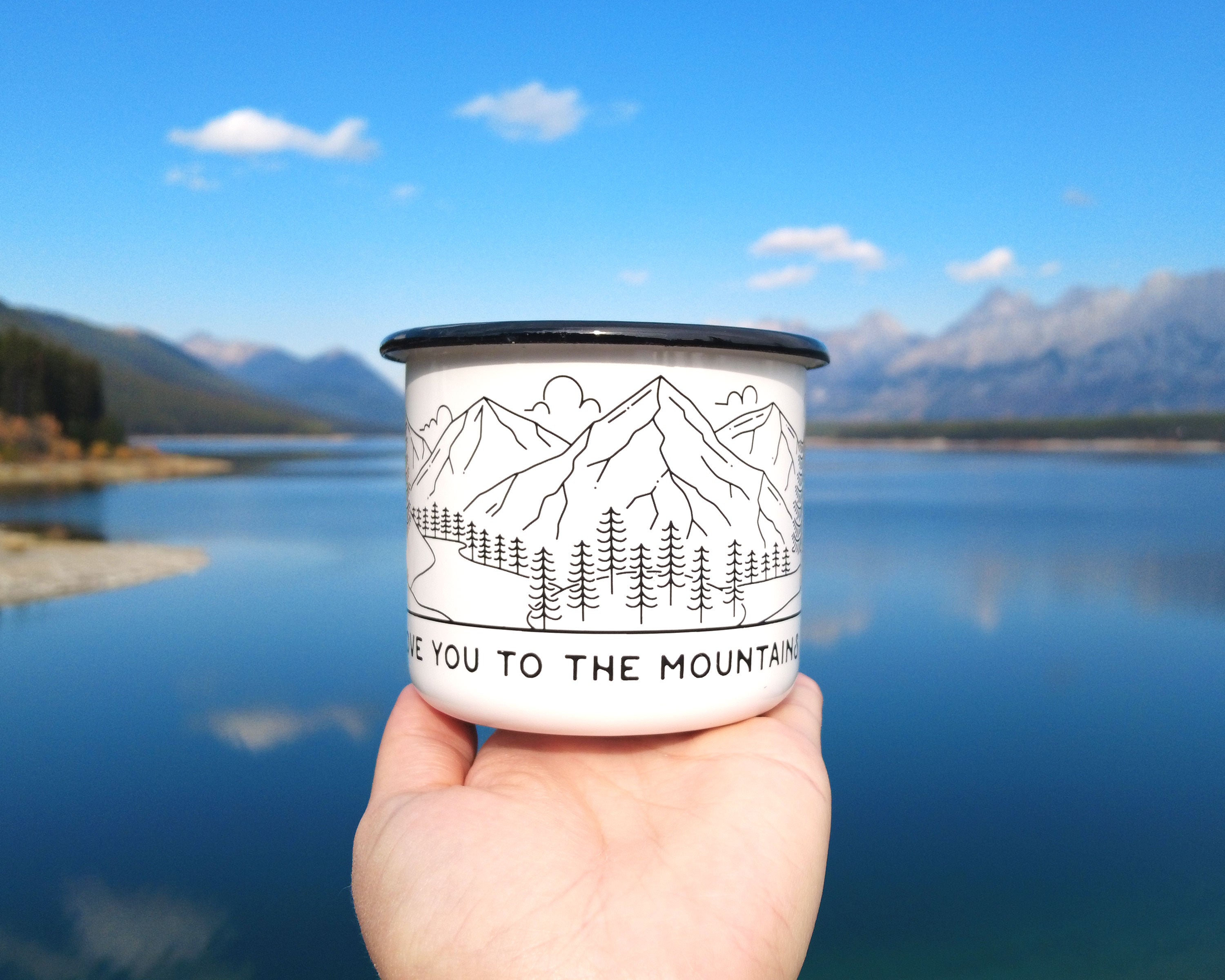 I Love You to The Mountains and Back Enamel Mug