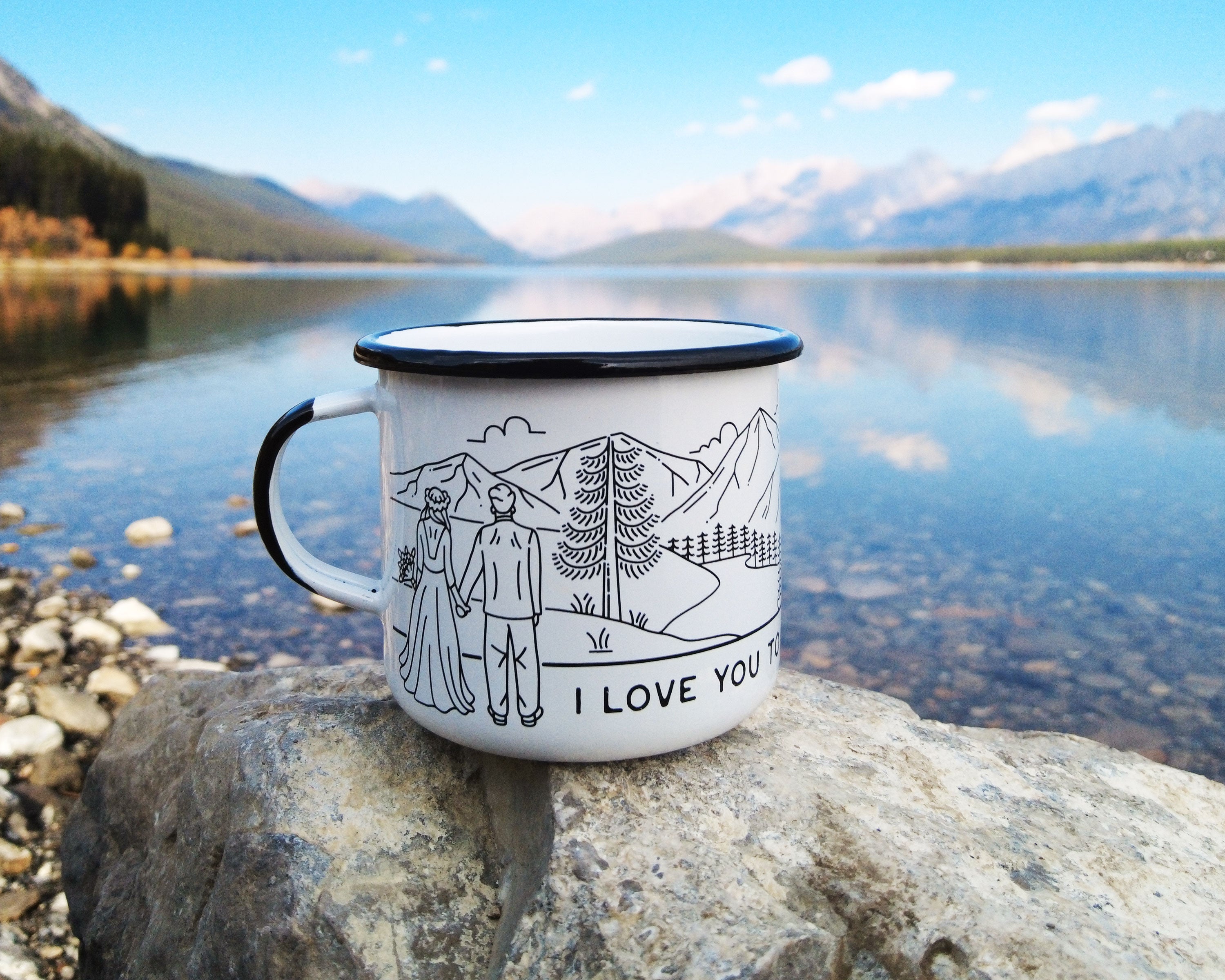 I Love You to The Mountains and Back Enamel Mug