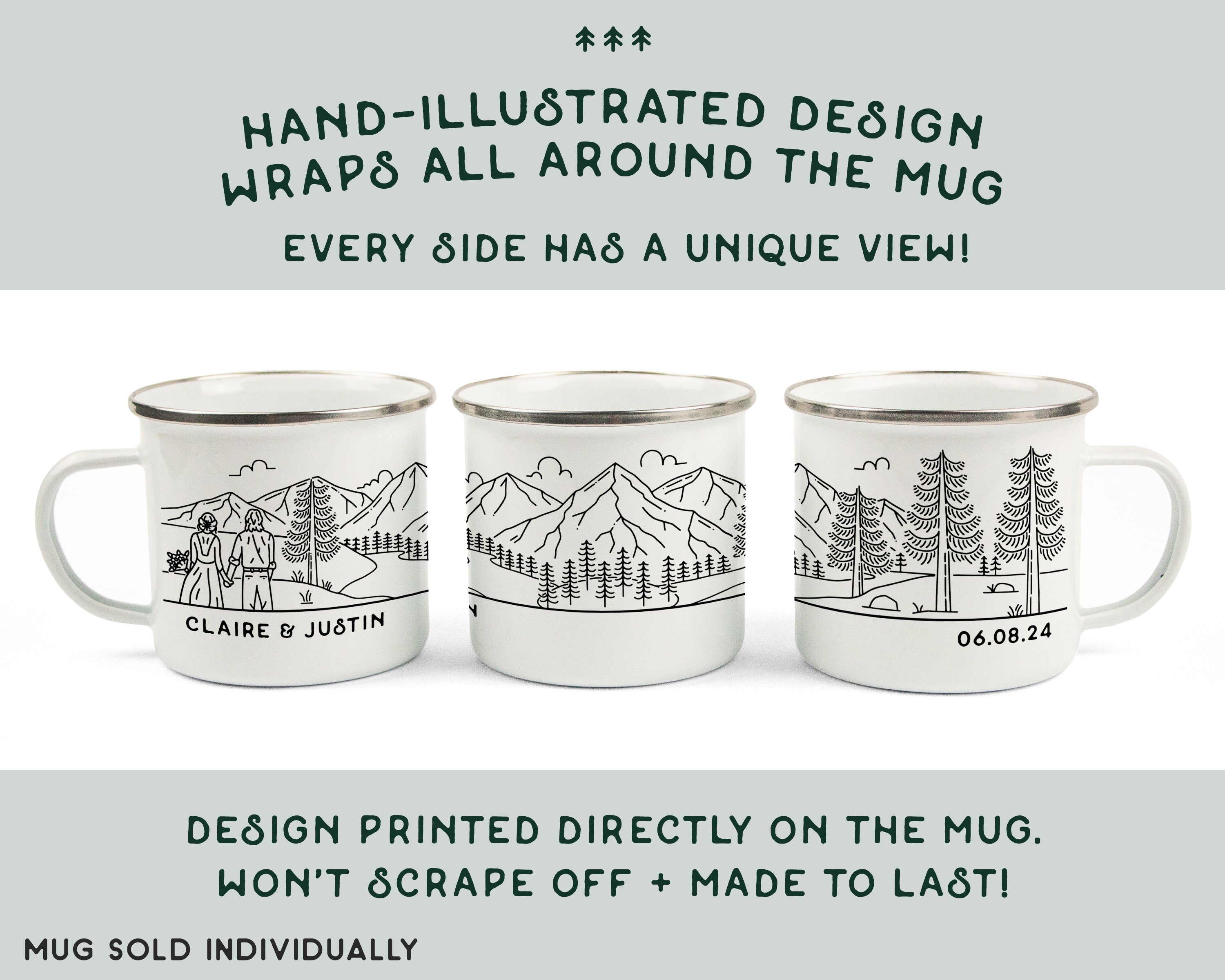Mountain Bride & Groom Enamel Mug - Couple 9