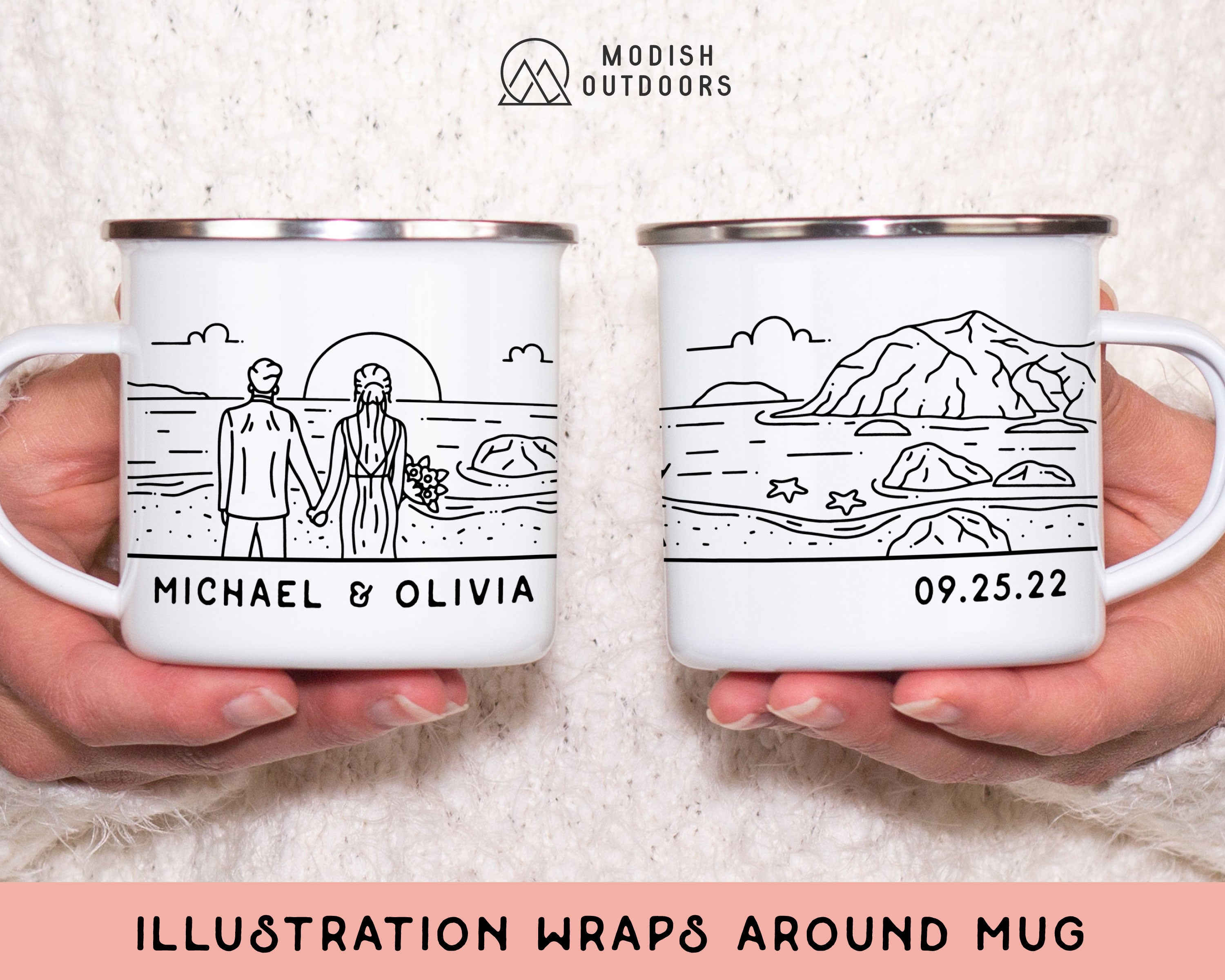 Ocean Wedding Personalized Camp Mug