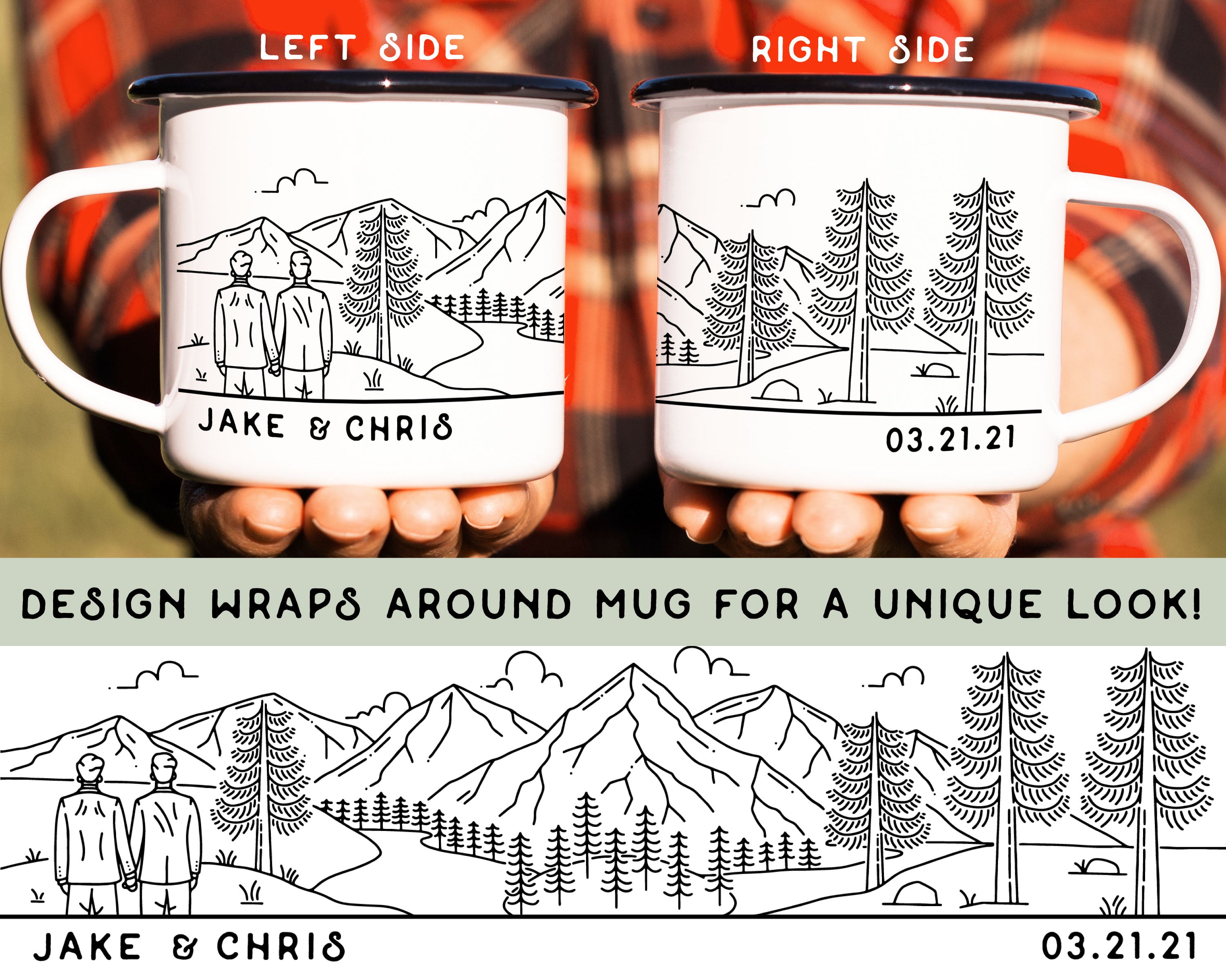Gay Mountain Wedding Personalized Camp Mug