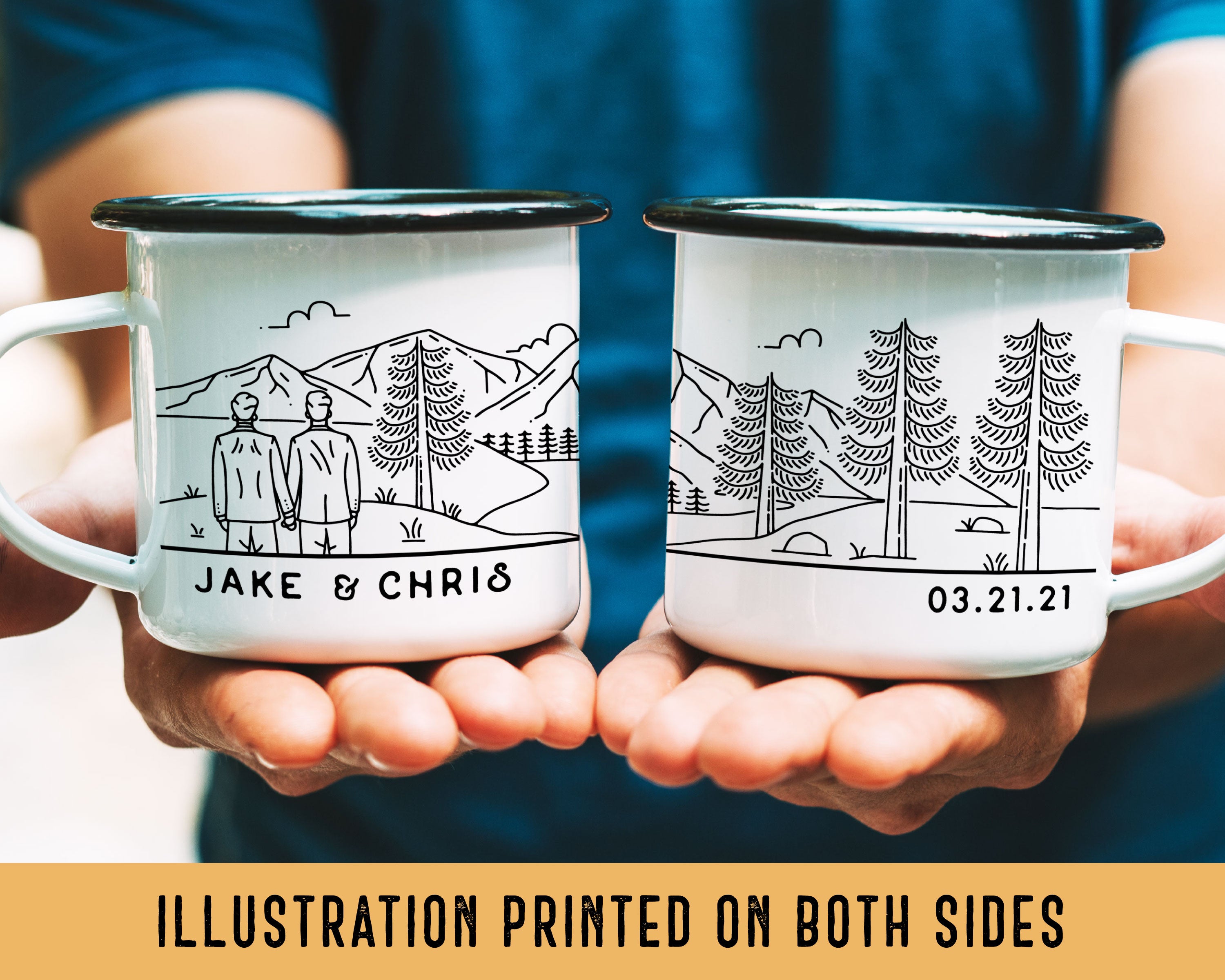 Gay Mountain Wedding Personalized Camp Mug