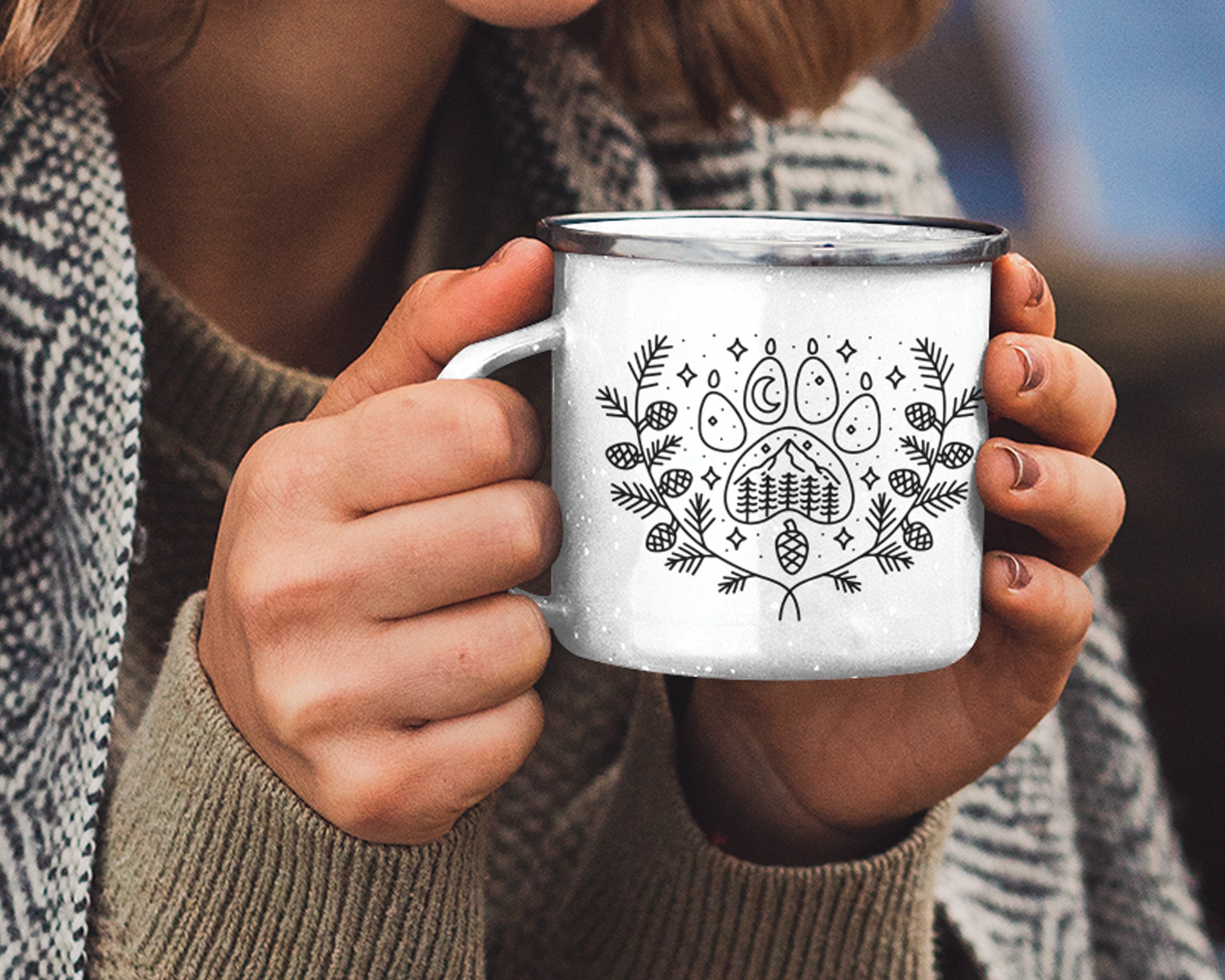 Dog Paw Personalized Camp Mug