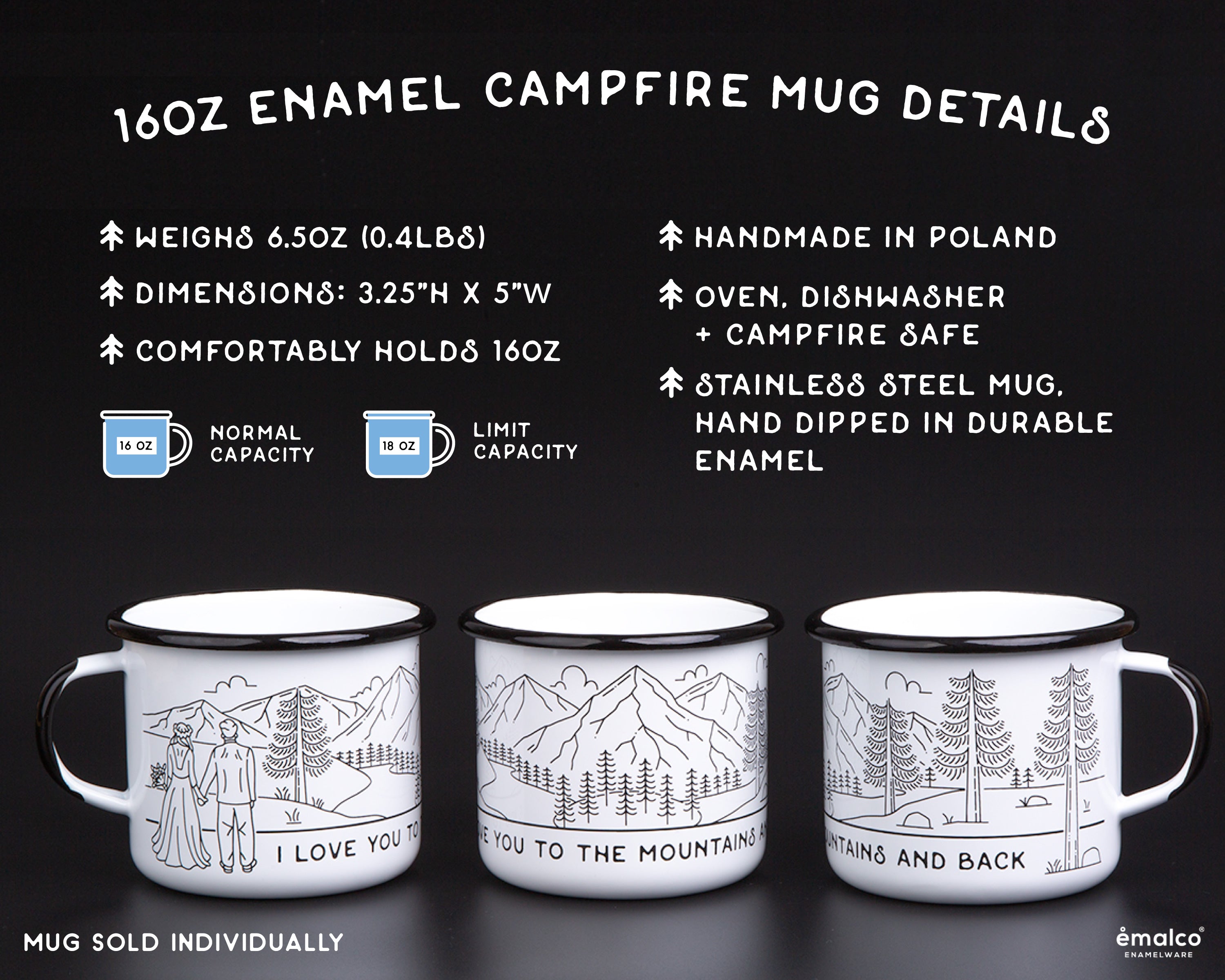 I Love You to The Mountains and Back Enamel Mug