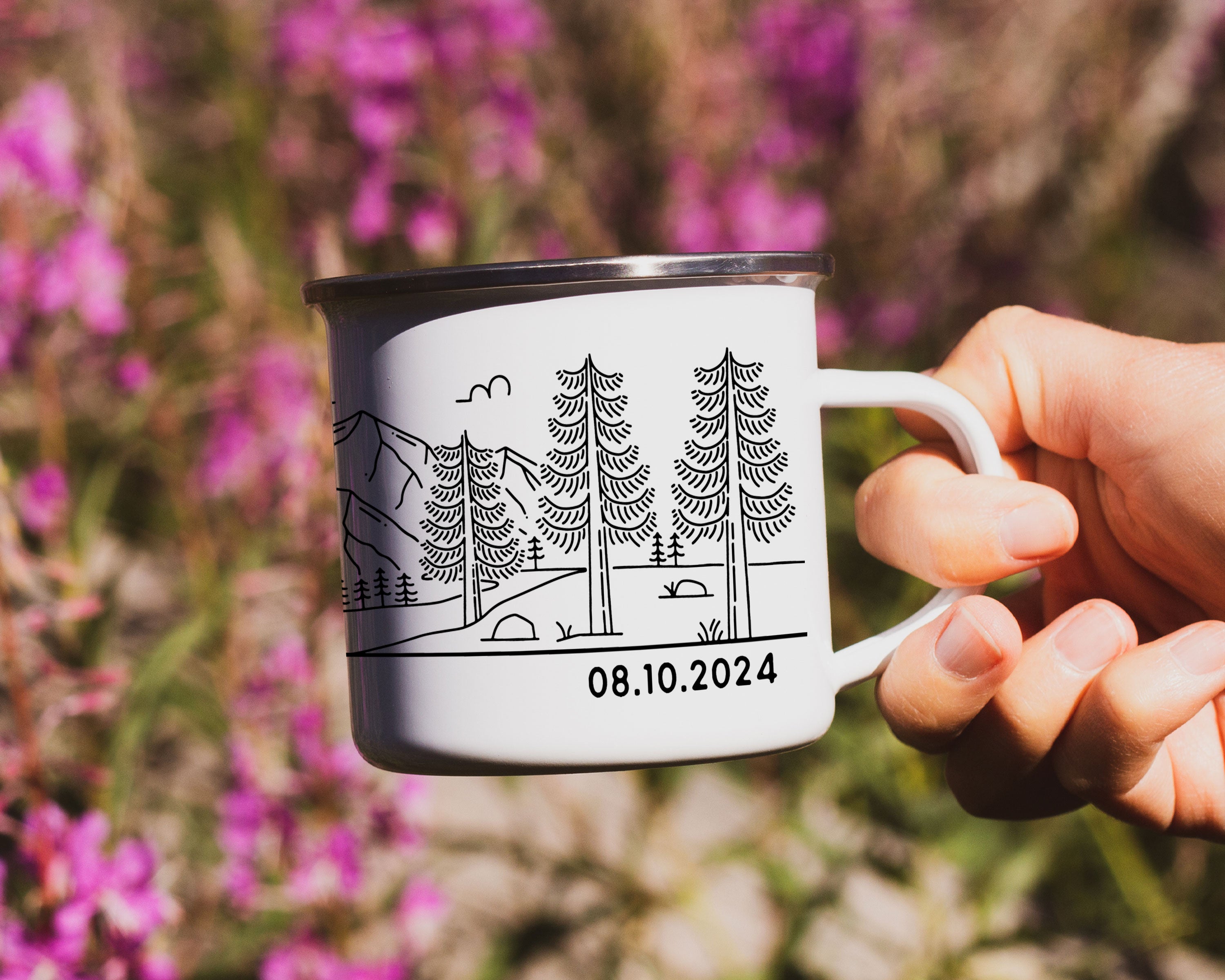Mountain Bride & Groom Enamel Mug - Couple 6
