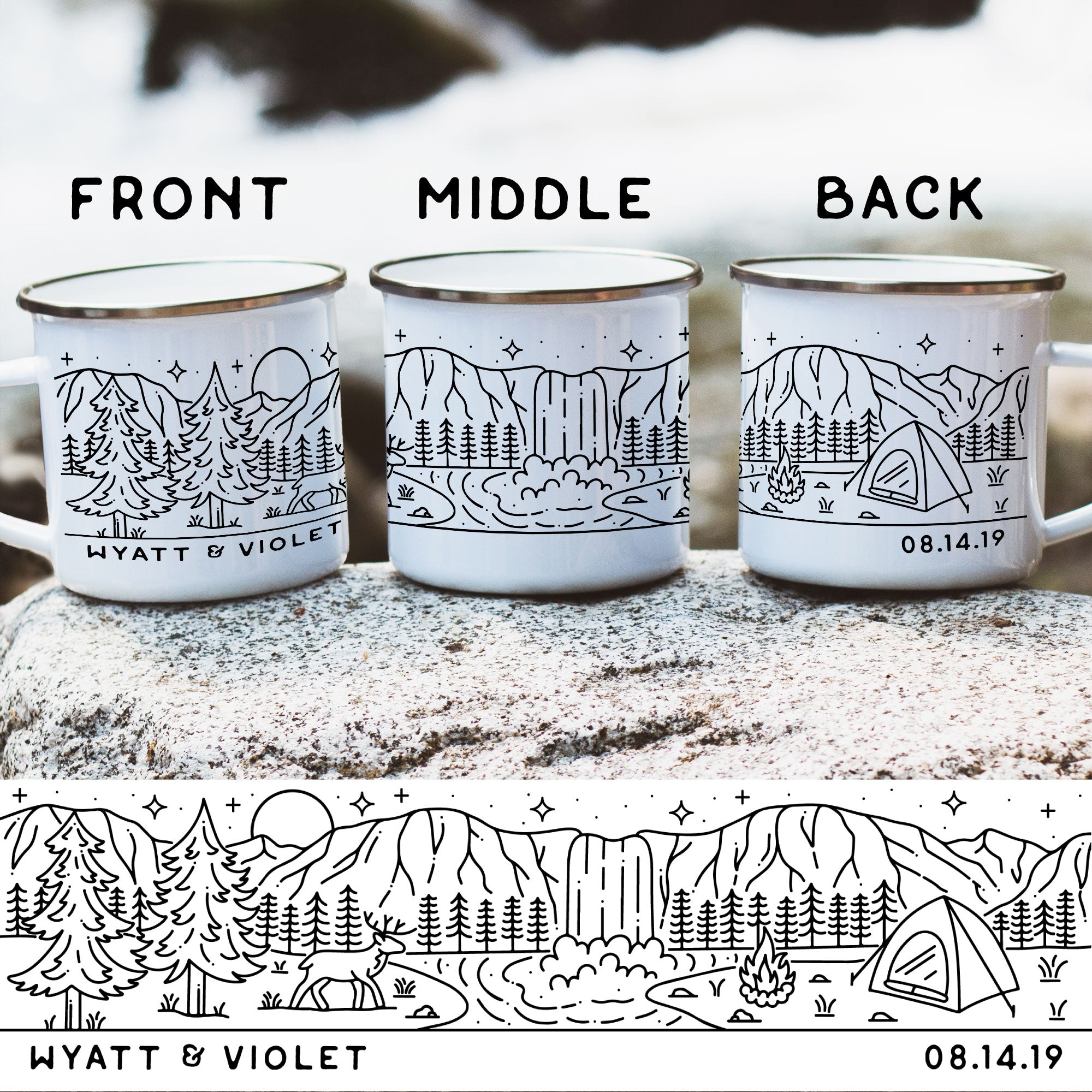 Twilight Tent Personalized Camp Mug (4627418775605)