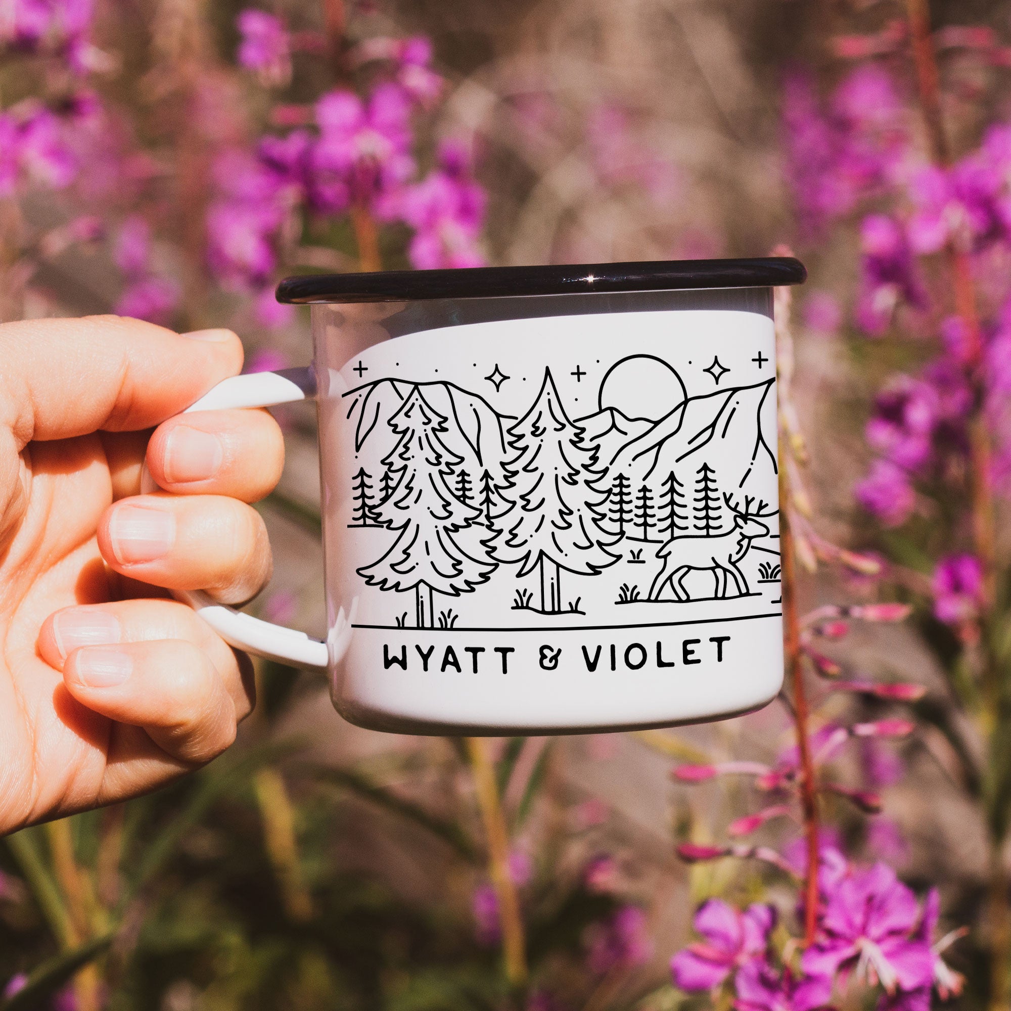 Twilight Tent Personalized Camp Mug (4627418775605)