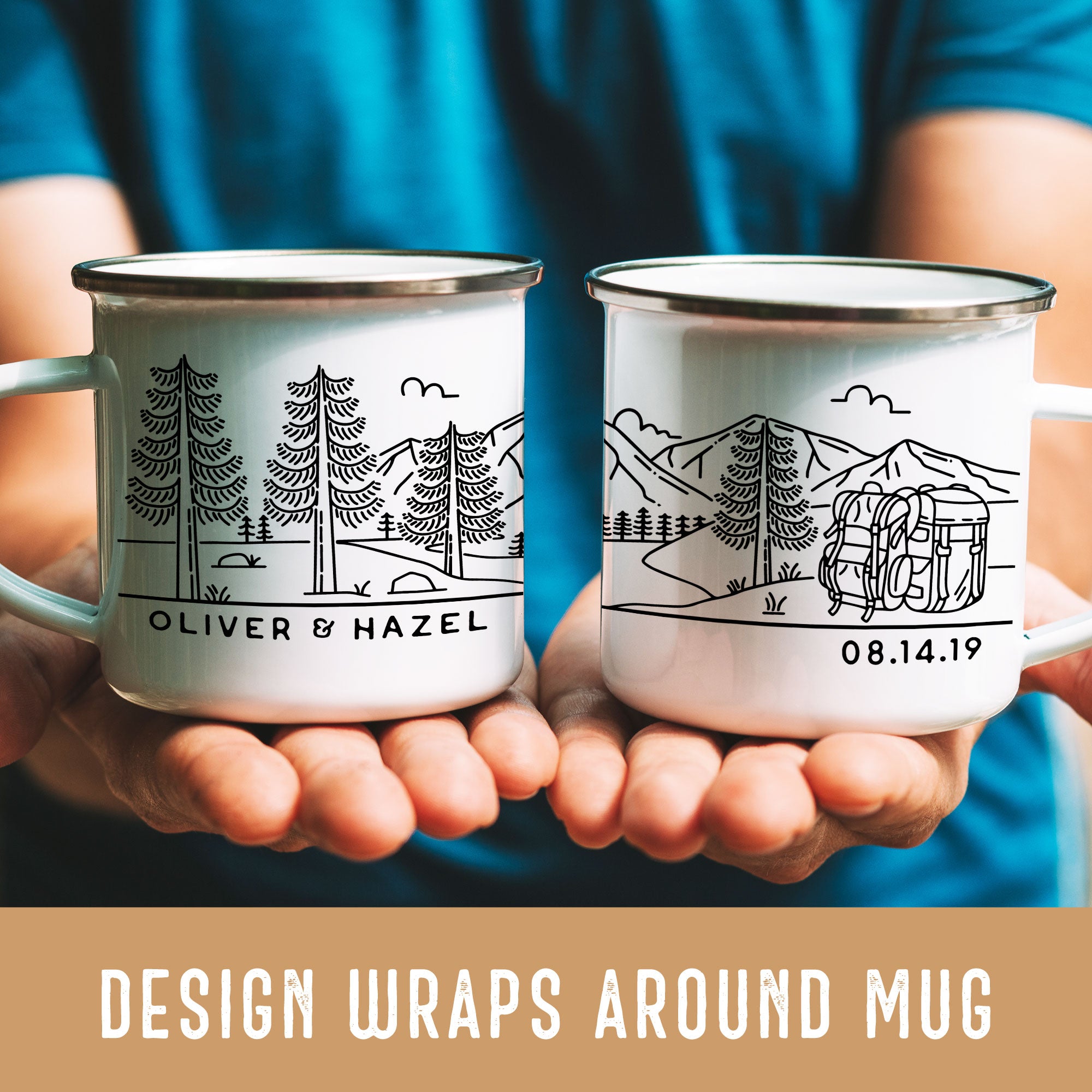 Two Backpacks Personalized Camp Mug (4630924132405)