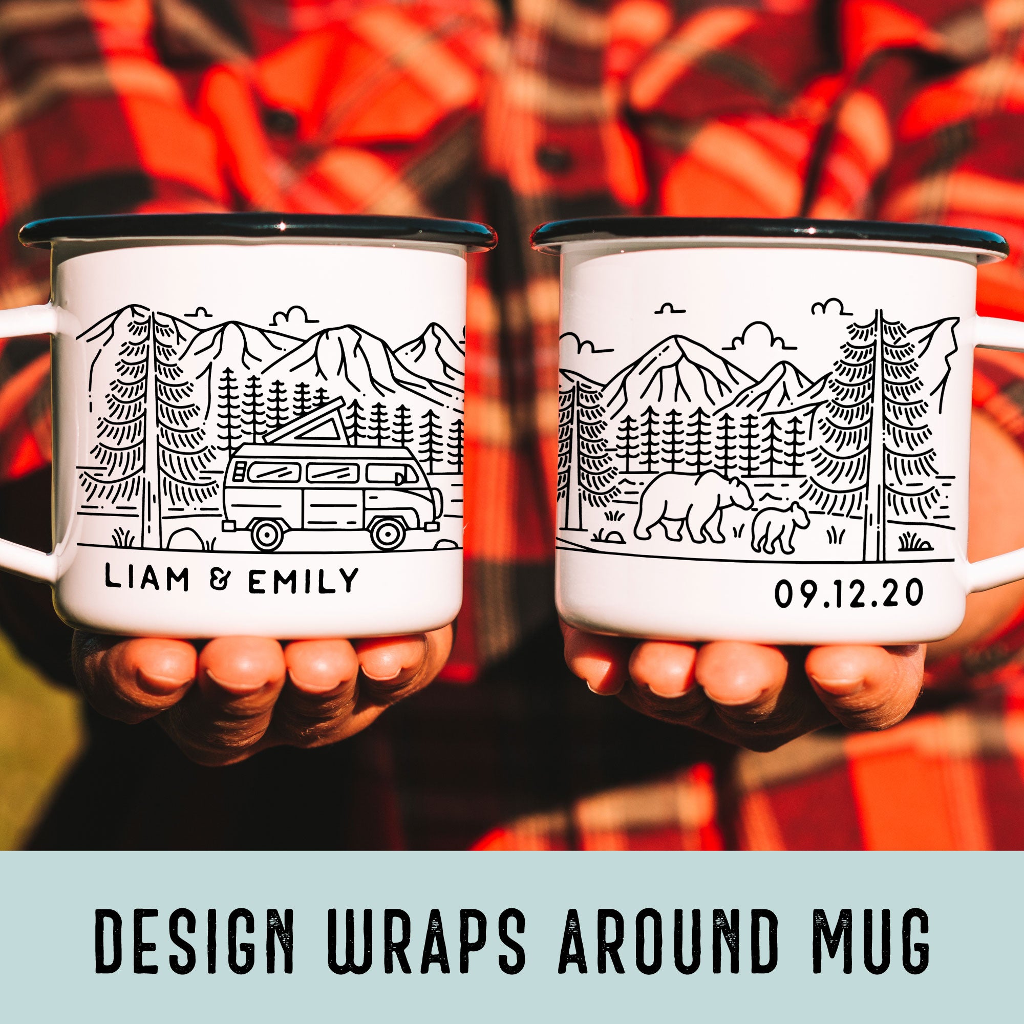 Camper Van + Bears Personalized Camp Mug (4627418710069)