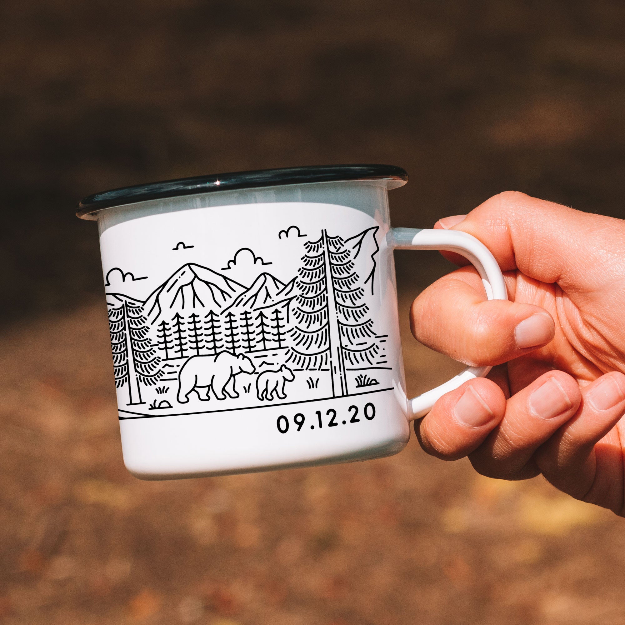 Camper Van + Bears Personalized Camp Mug (4627418710069)