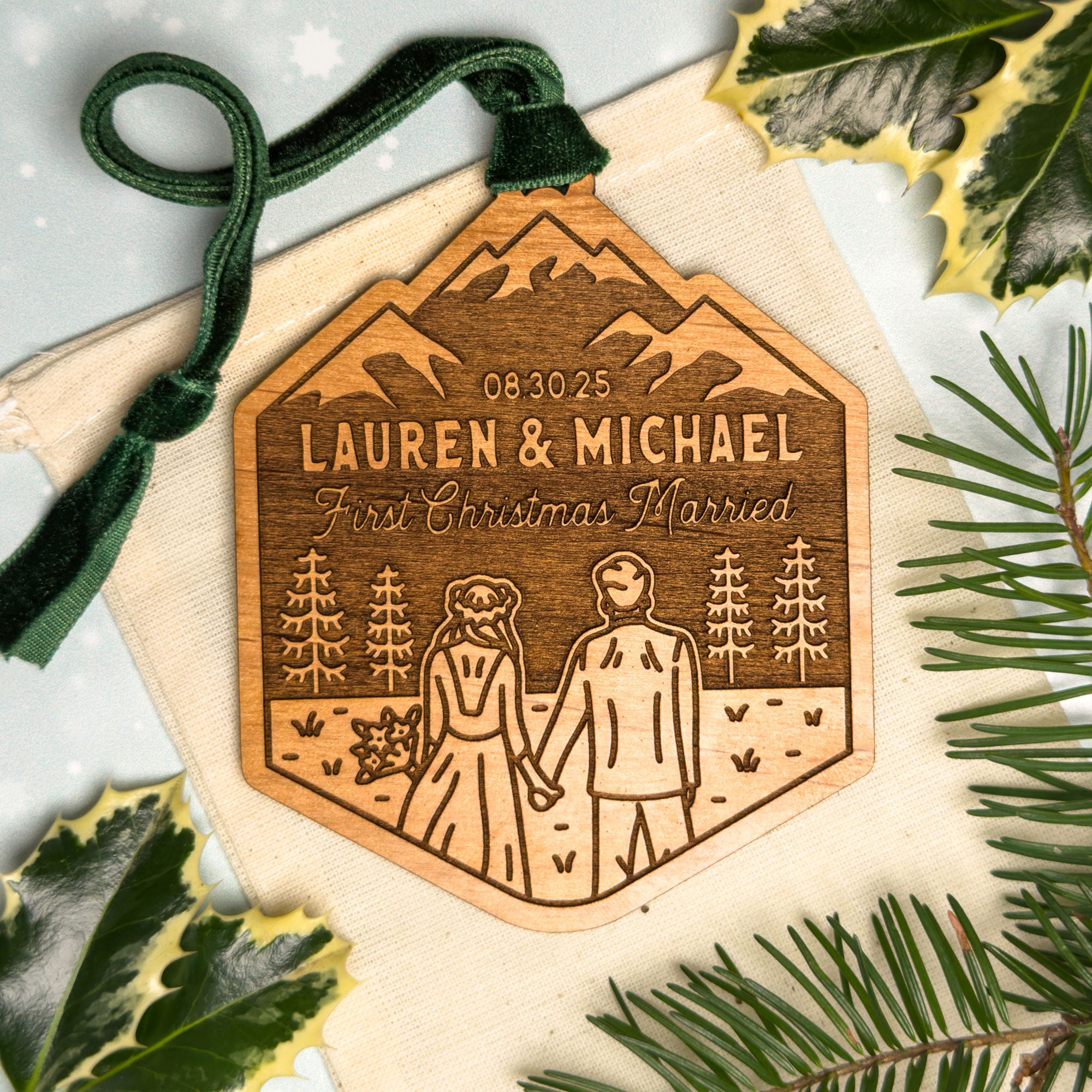 First Christmas Married Wood Ornament Ornaments - Modish Outdoors