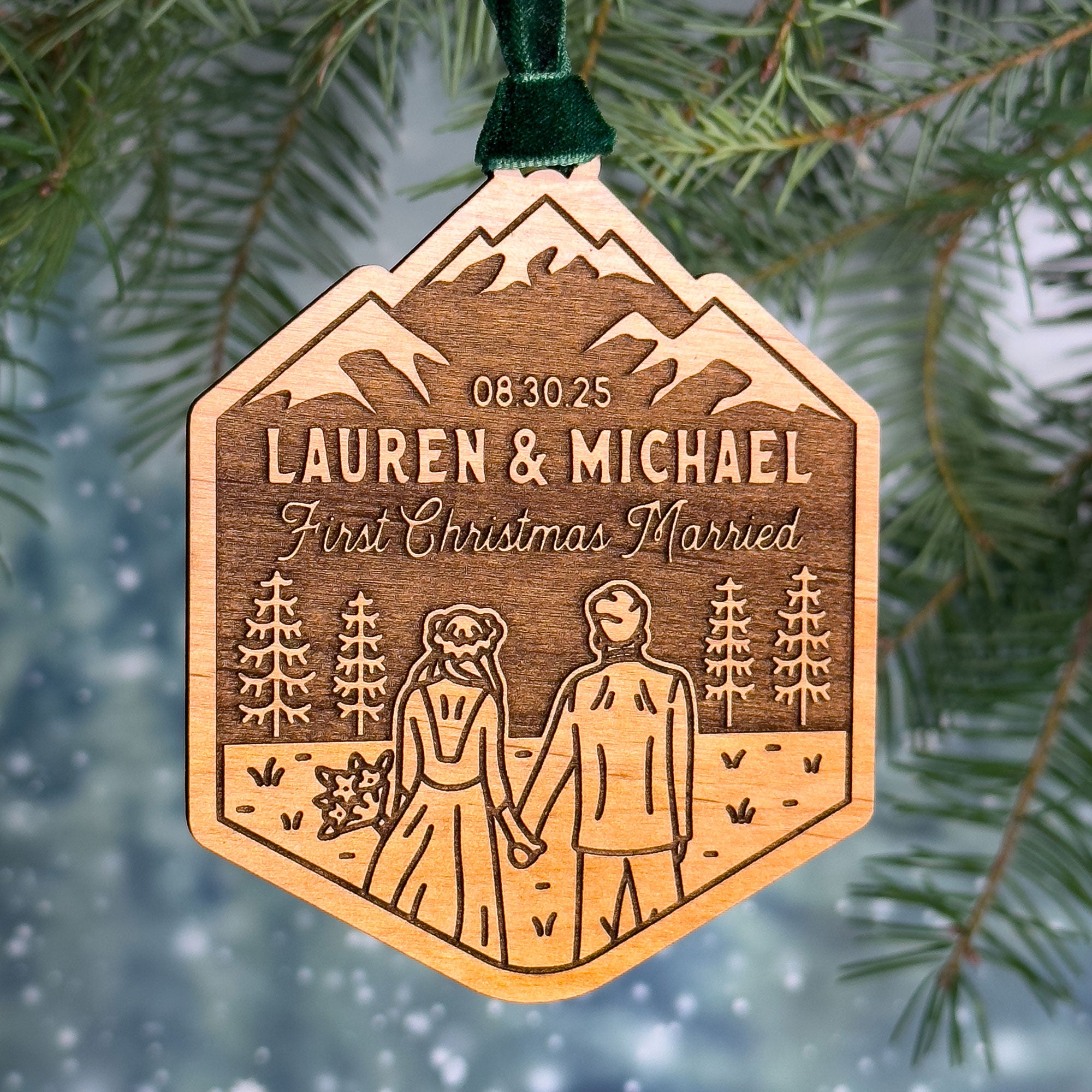 First Christmas Married Wood Ornament Ornaments - Modish Outdoors