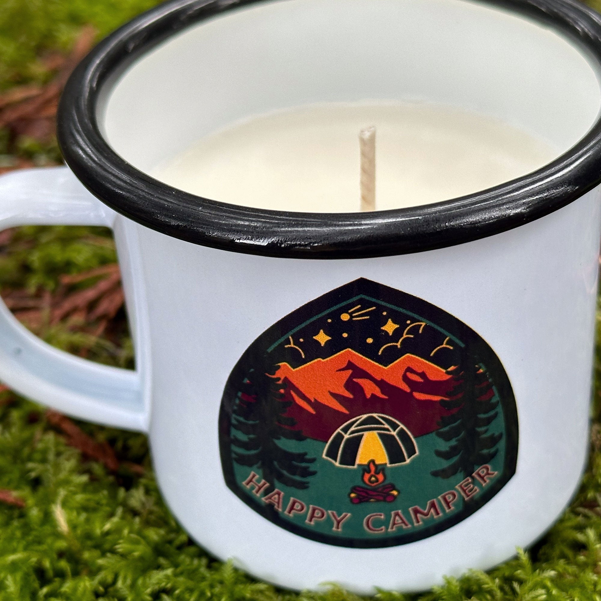 Happy Camper Enamel Mug Candle Candles - Modish Outdoors