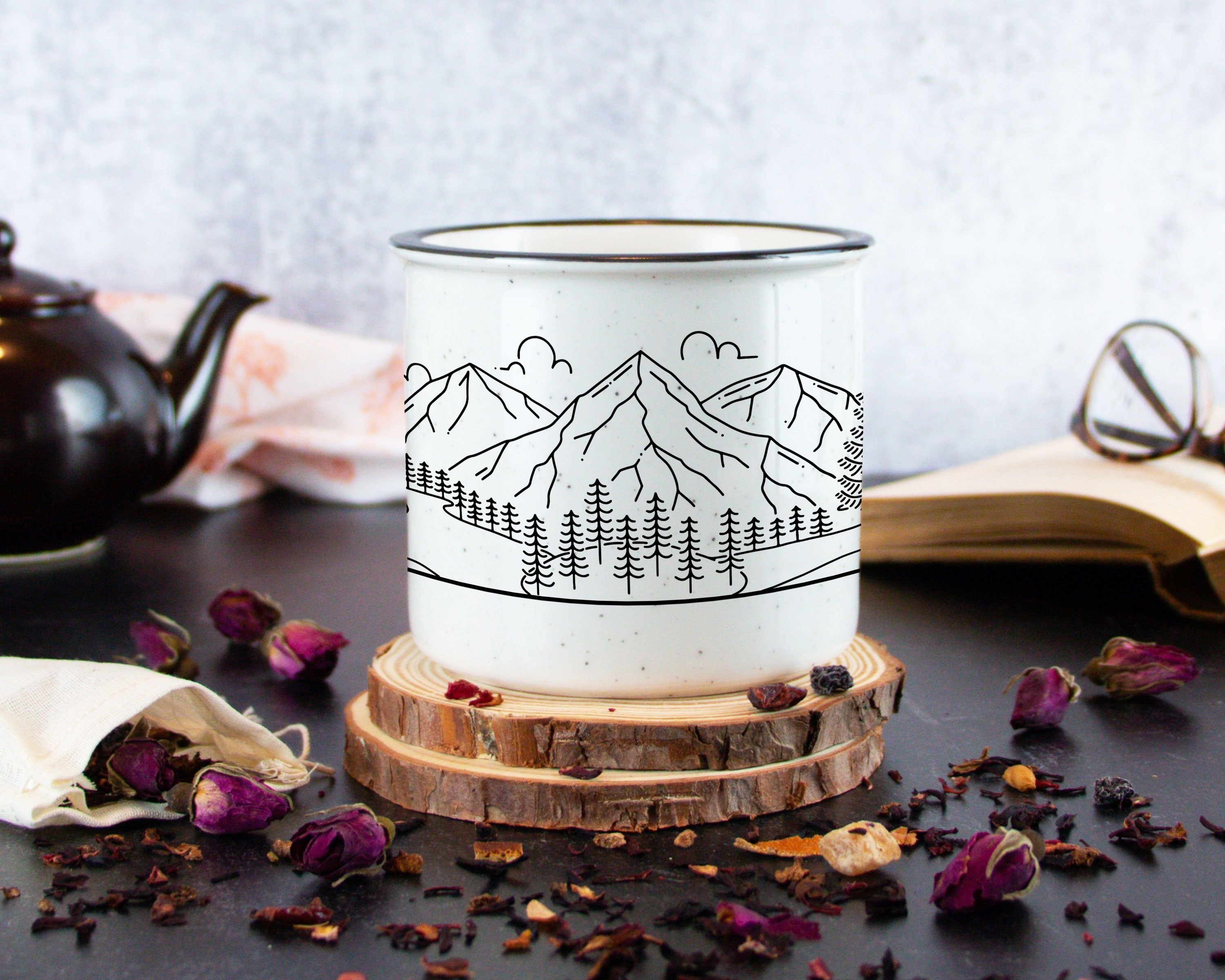 Bride & Bride Mountain Wedding Ceramic Camp Mug Ceramic Camp Mug - Modish Outdoors