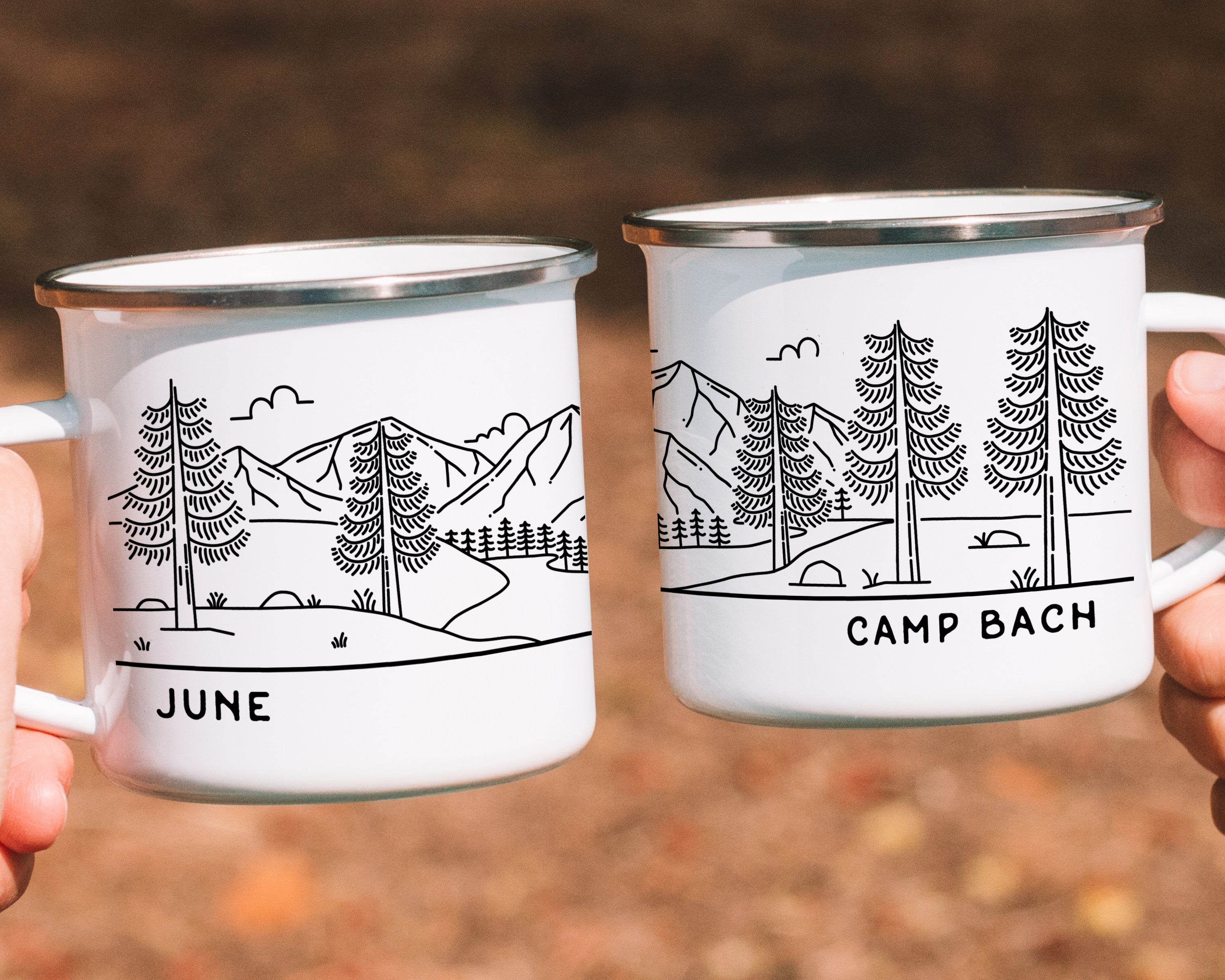 Mountain Lake Camp Bachelorette Enamel Mug