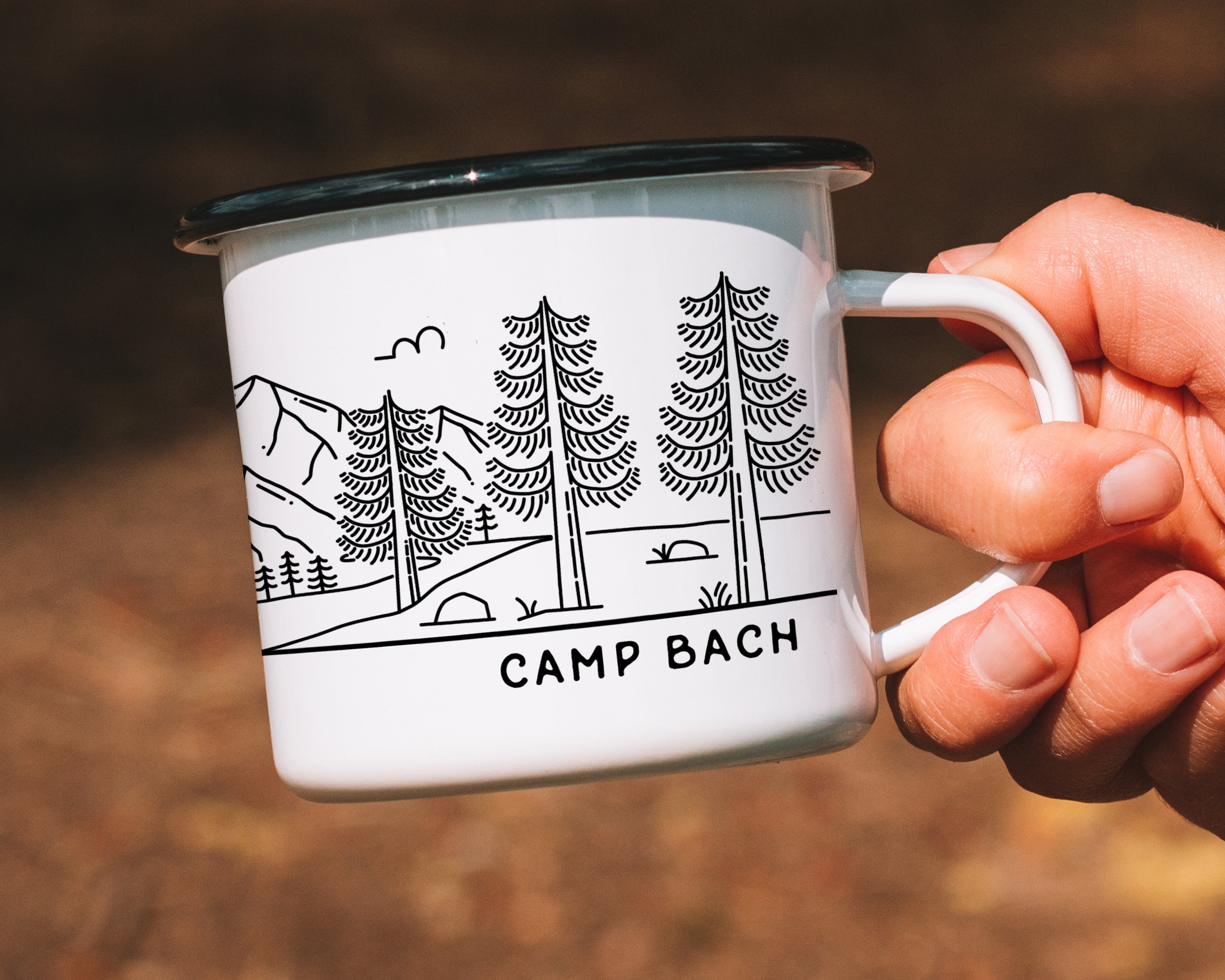 Mountain Lake Camp Bachelorette Enamel Mug