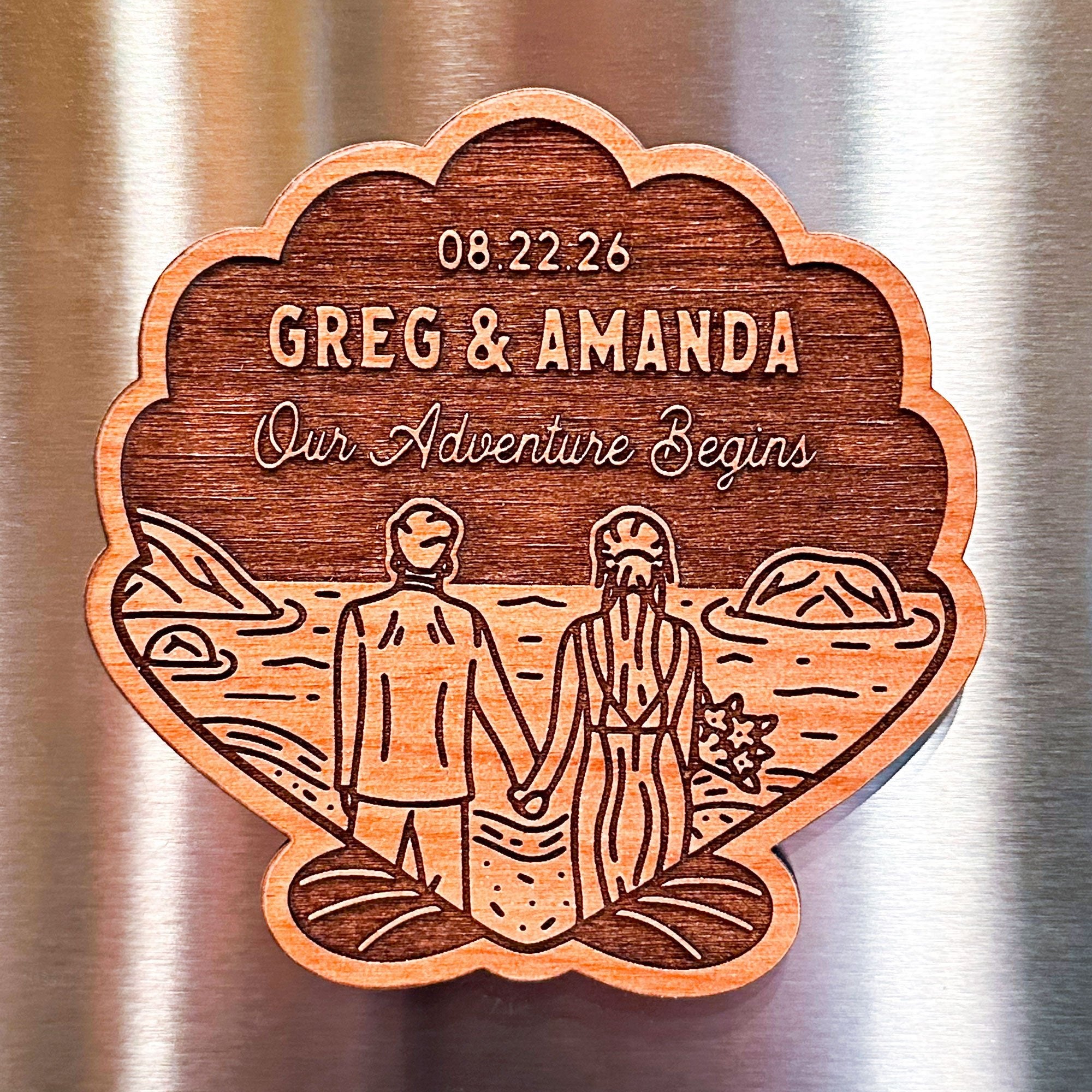 Beach Wedding Couple Wood Magnet Magnets - Modish Outdoors