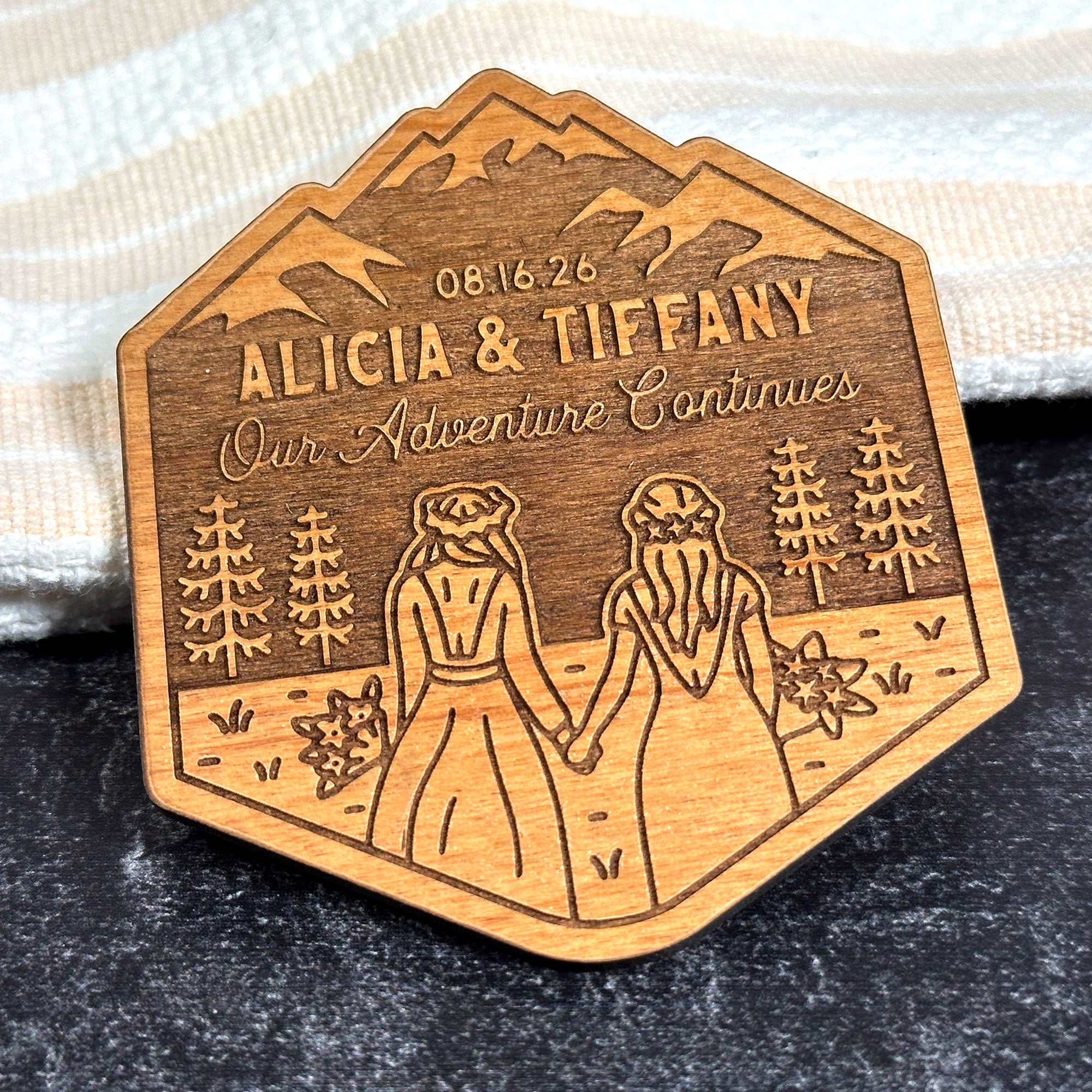 Mountain Bride & Bride Wood Magnet Magnets - Modish Outdoors