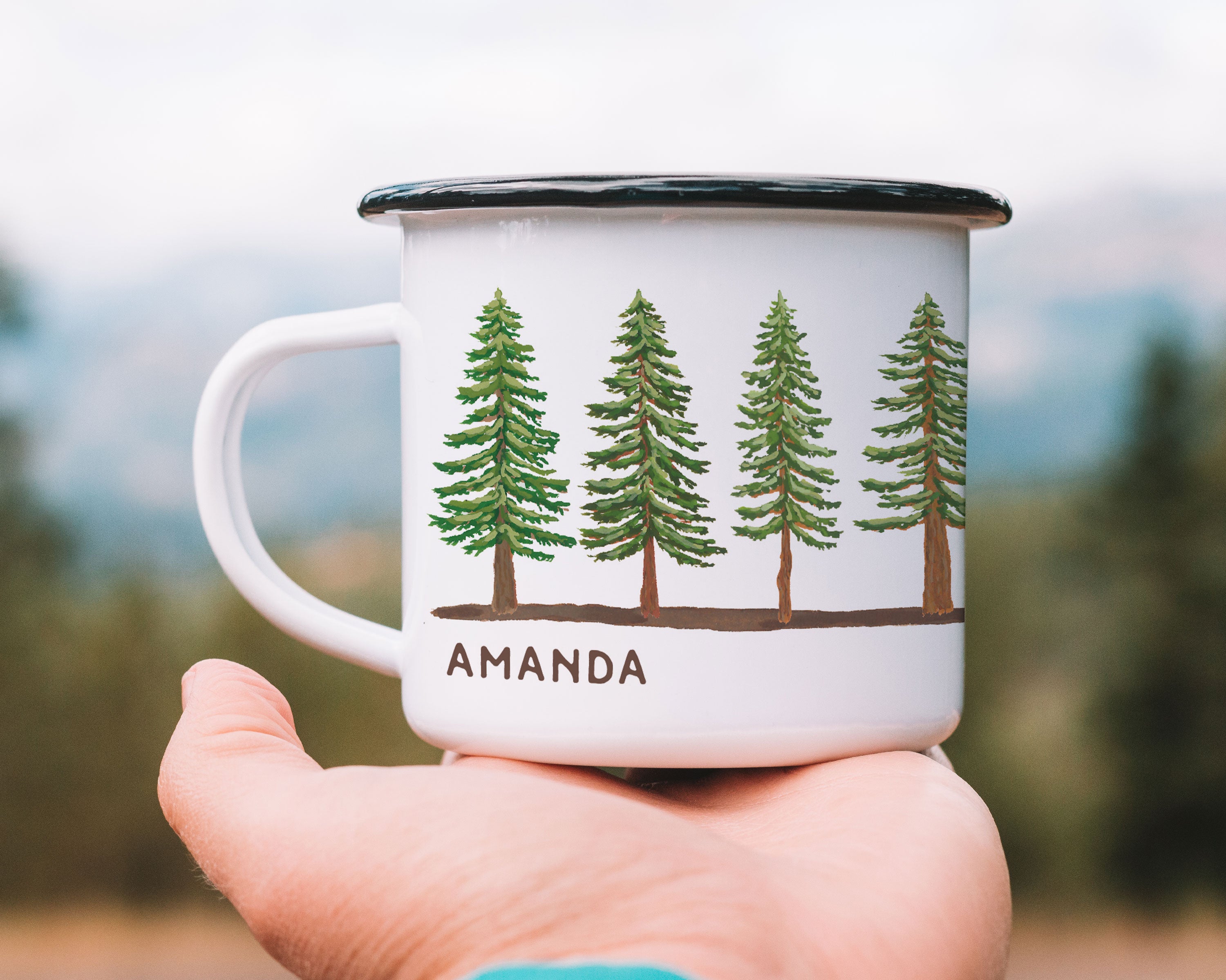 Evergreen Pine Tree Personalized Camp Mug