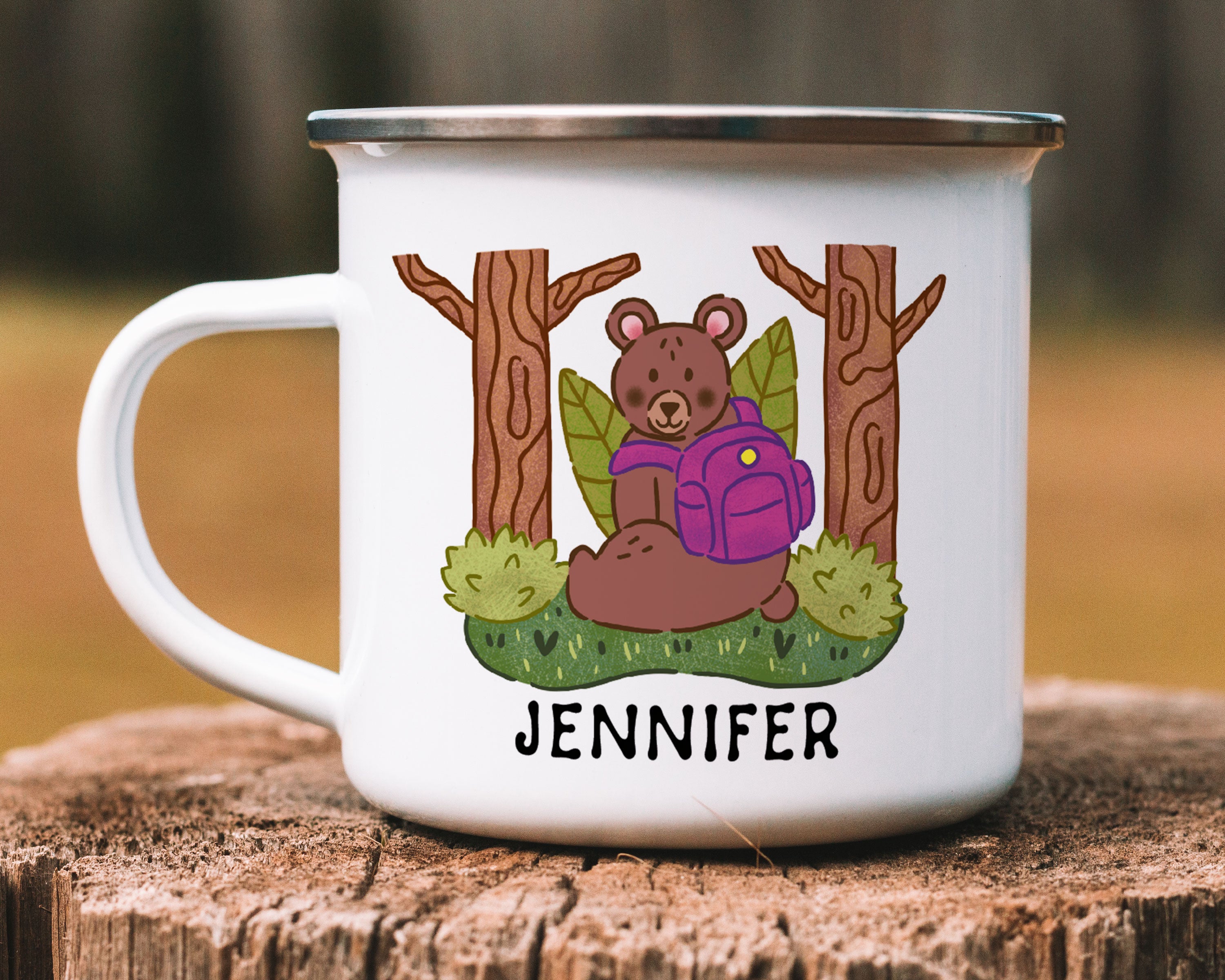 Woodland Bear Personalized Camp Mug