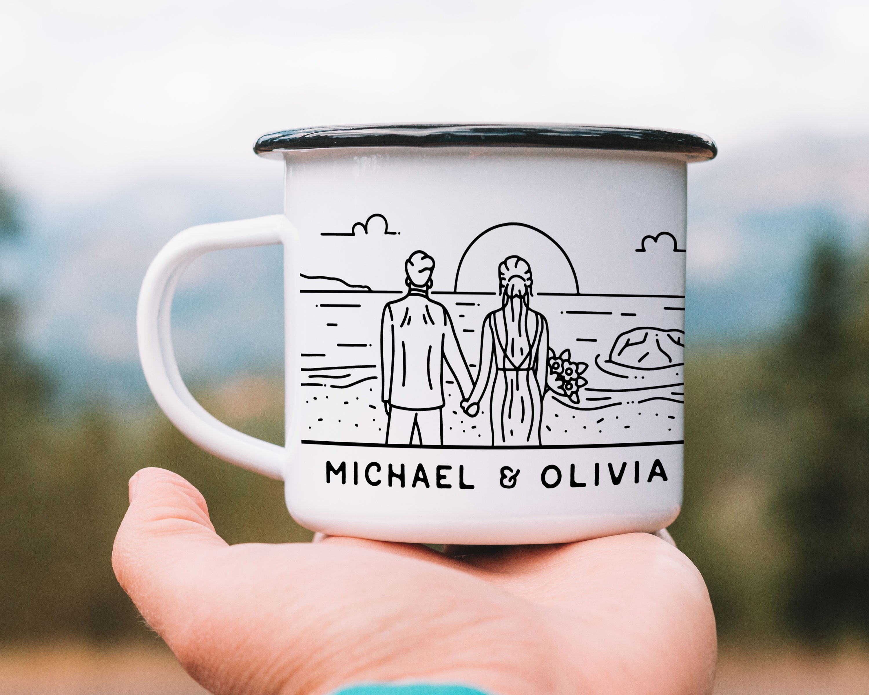 Ocean Wedding Personalized Camp Mug