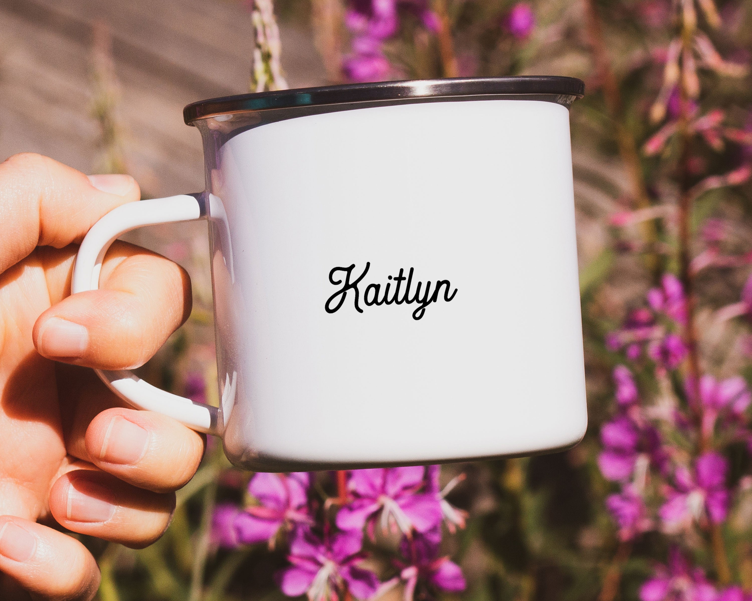 Stay Wild Mountain Floral Personalized Camp Mug