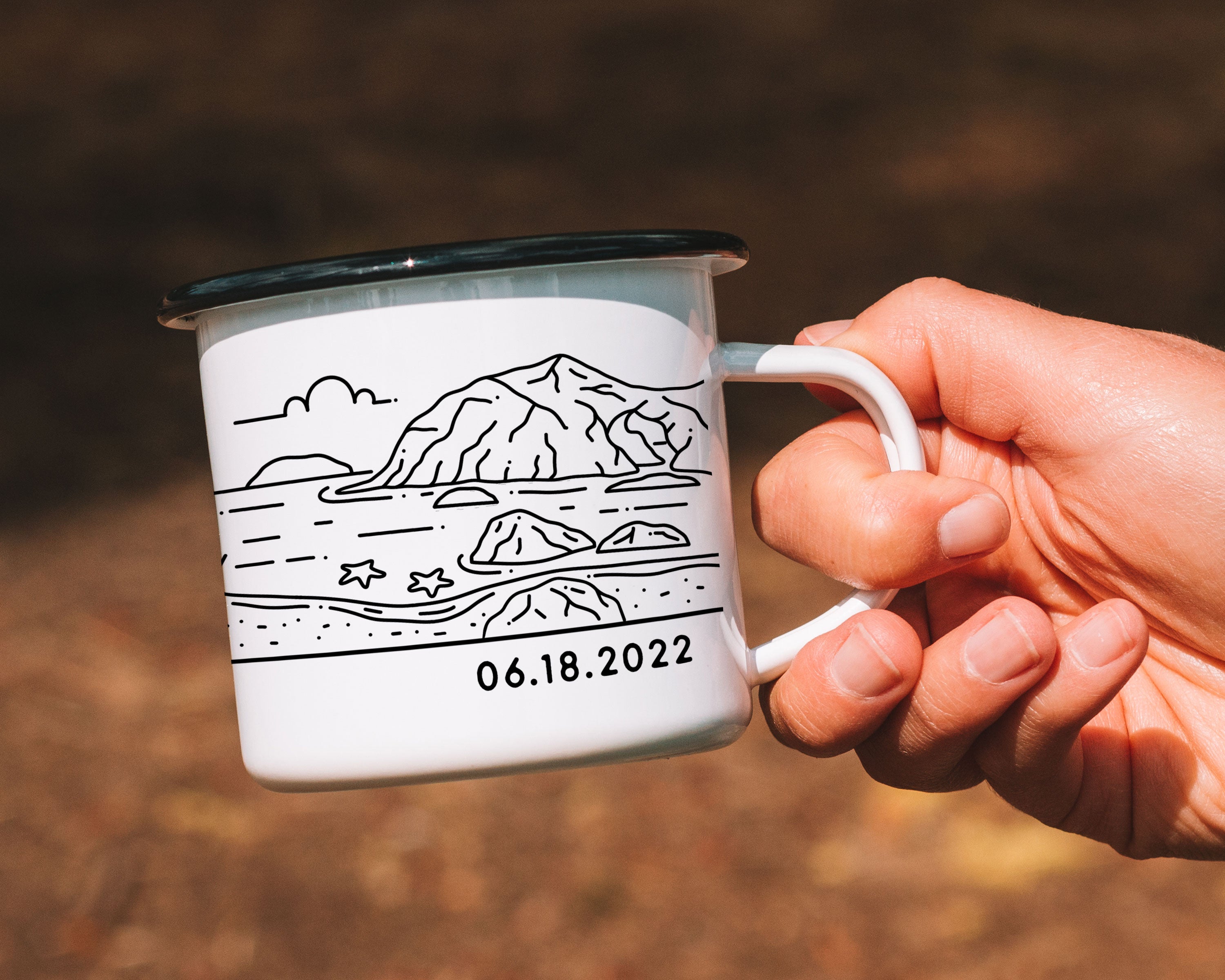 Gay Ocean Wedding Personalized Camp Mug