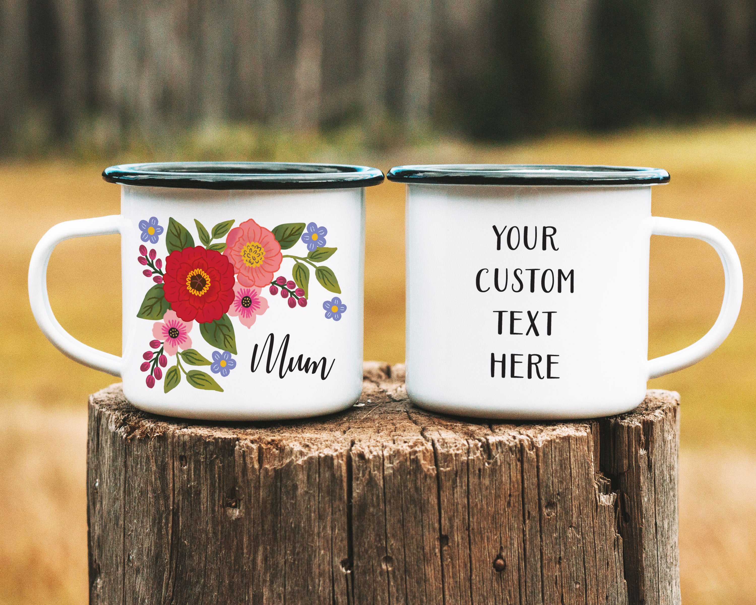 Flower Mom Personalized Camp Mug