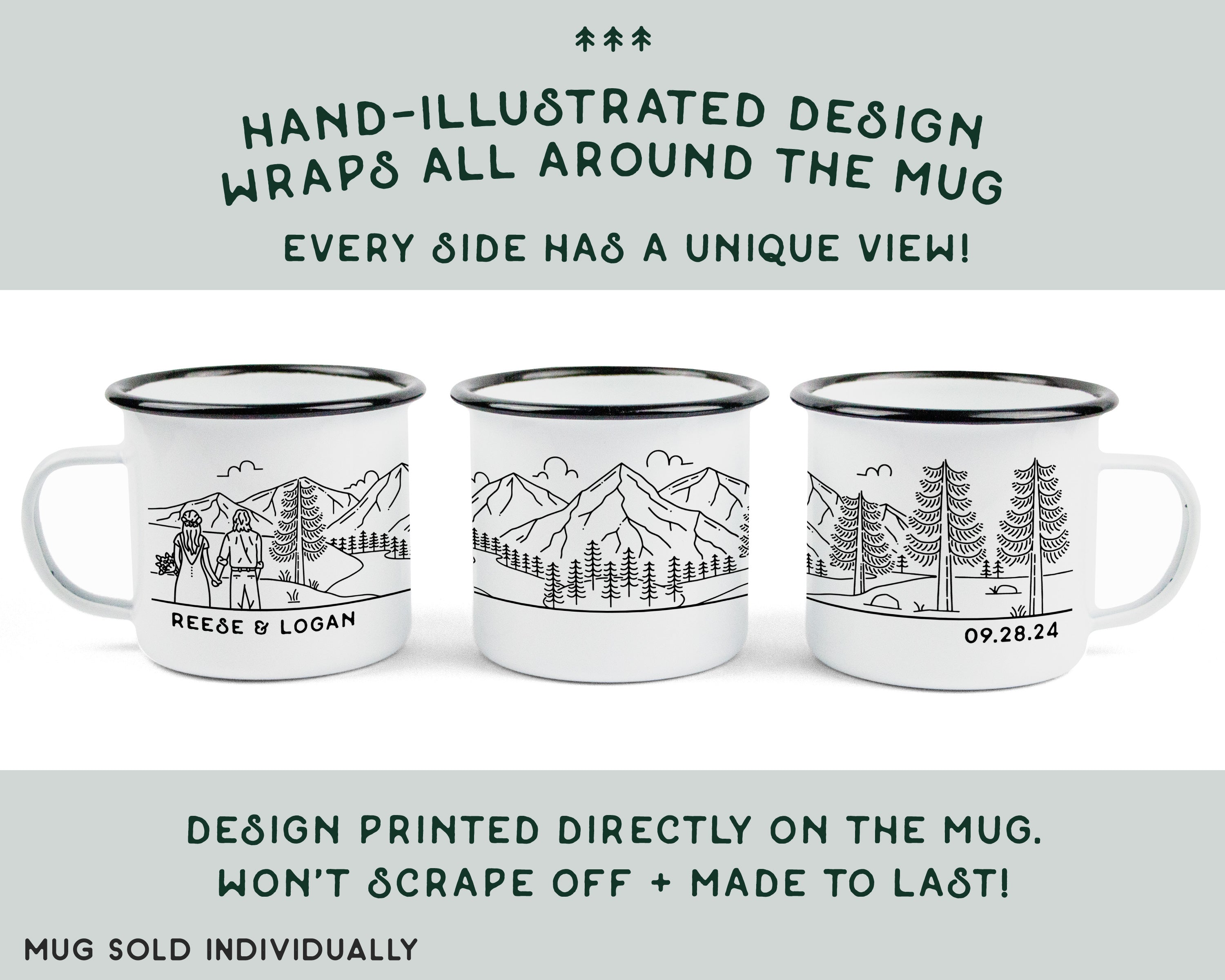 Mountain Bride & Groom Enamel Mug - Couple 8
