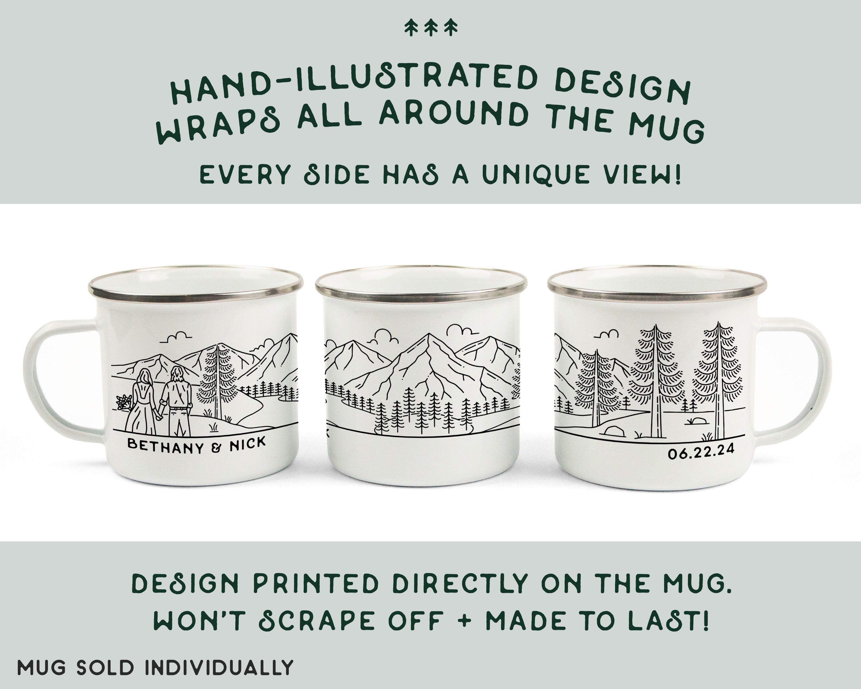 Mountain Bride & Groom Enamel Mug - Couple 7