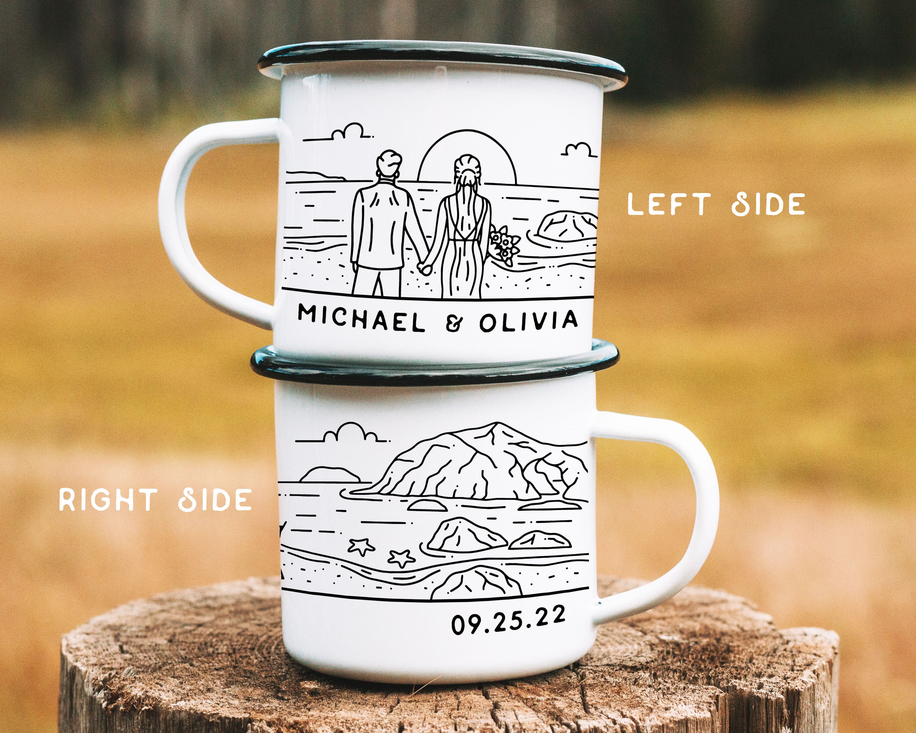 Ocean Wedding Personalized Camp Mug