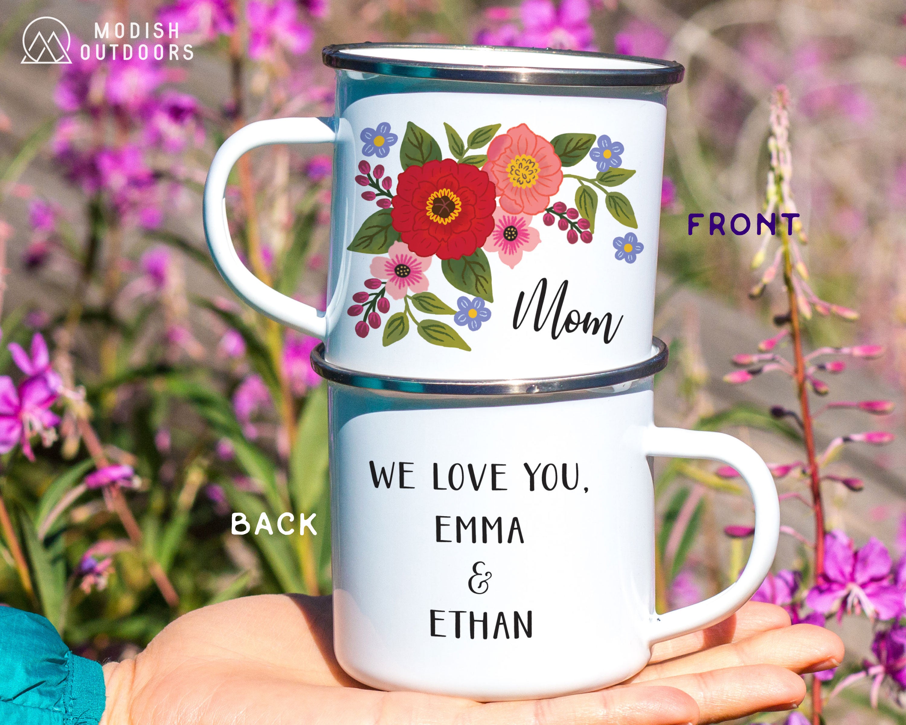 Flower Mom Personalized Camp Mug