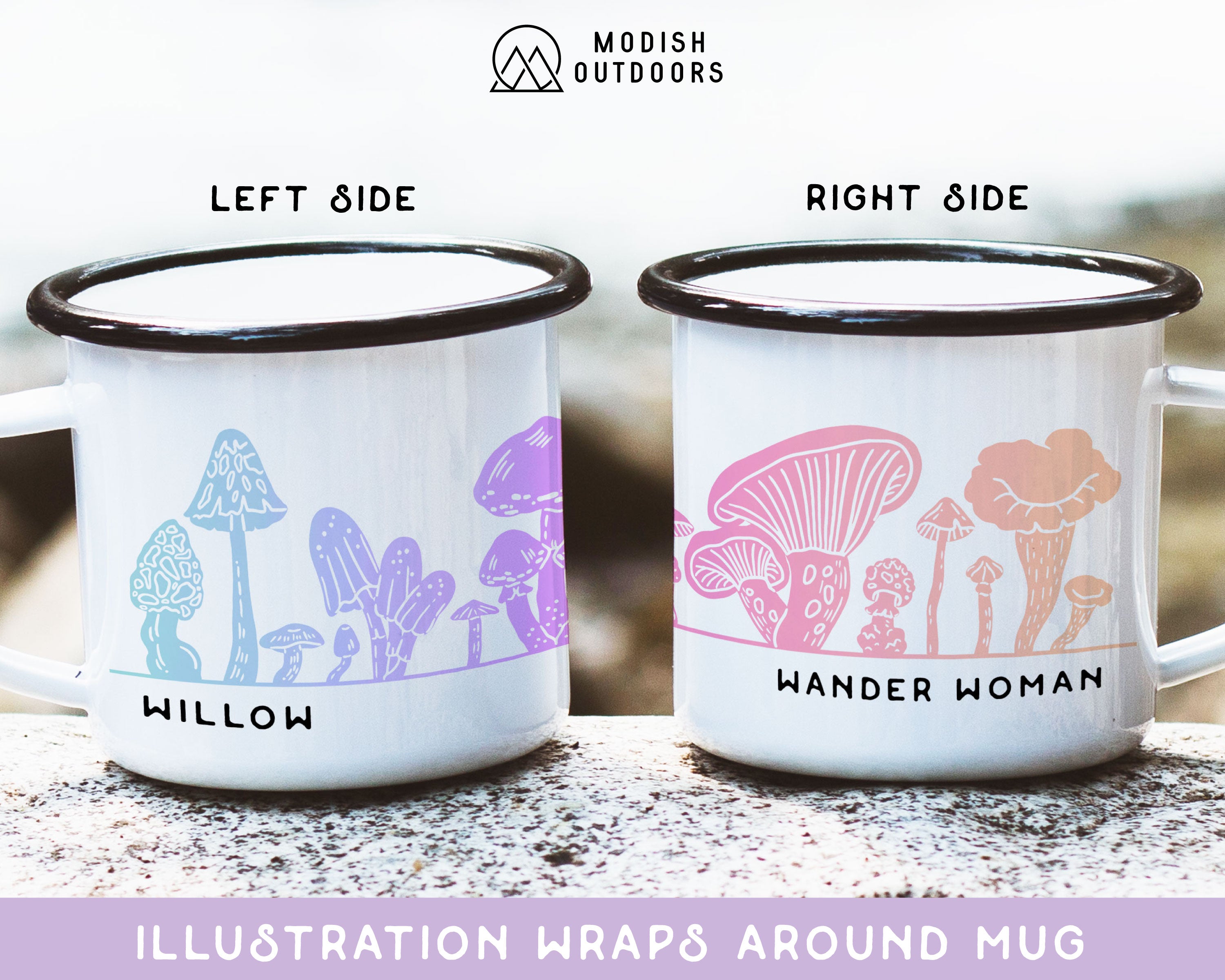 Pastel Mushrooms Personalized Camp Mug