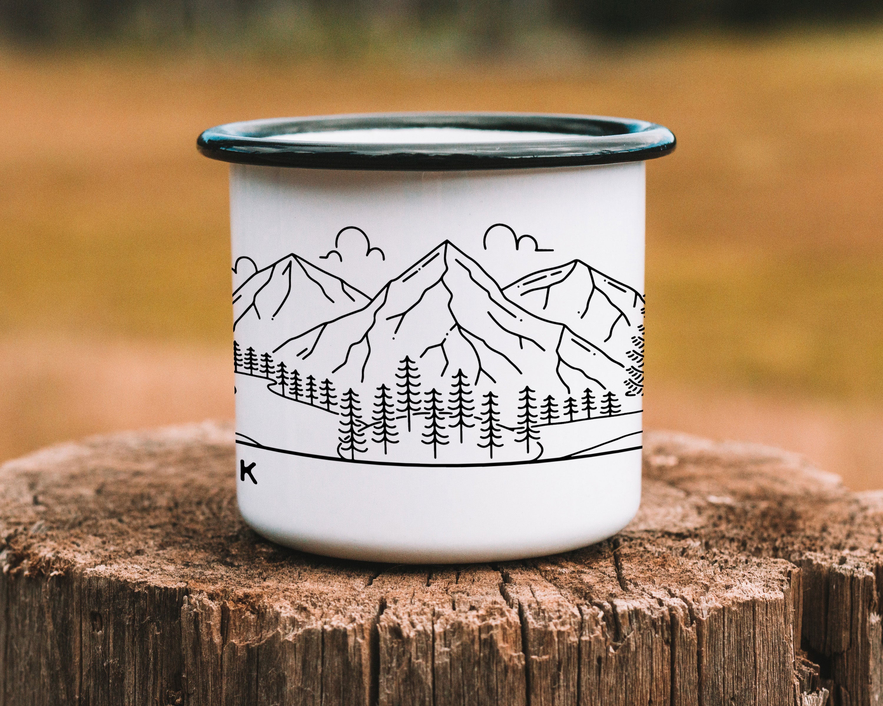 Mountain Bride & Groom Enamel Mug - Couple 3