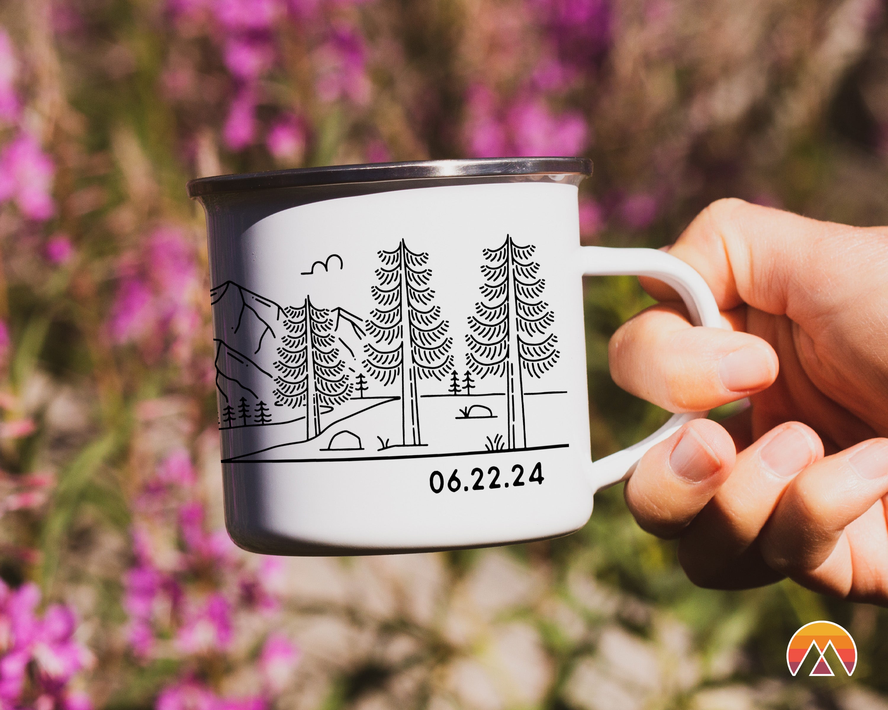 Mountain Bride & Groom Enamel Mug - Couple 4